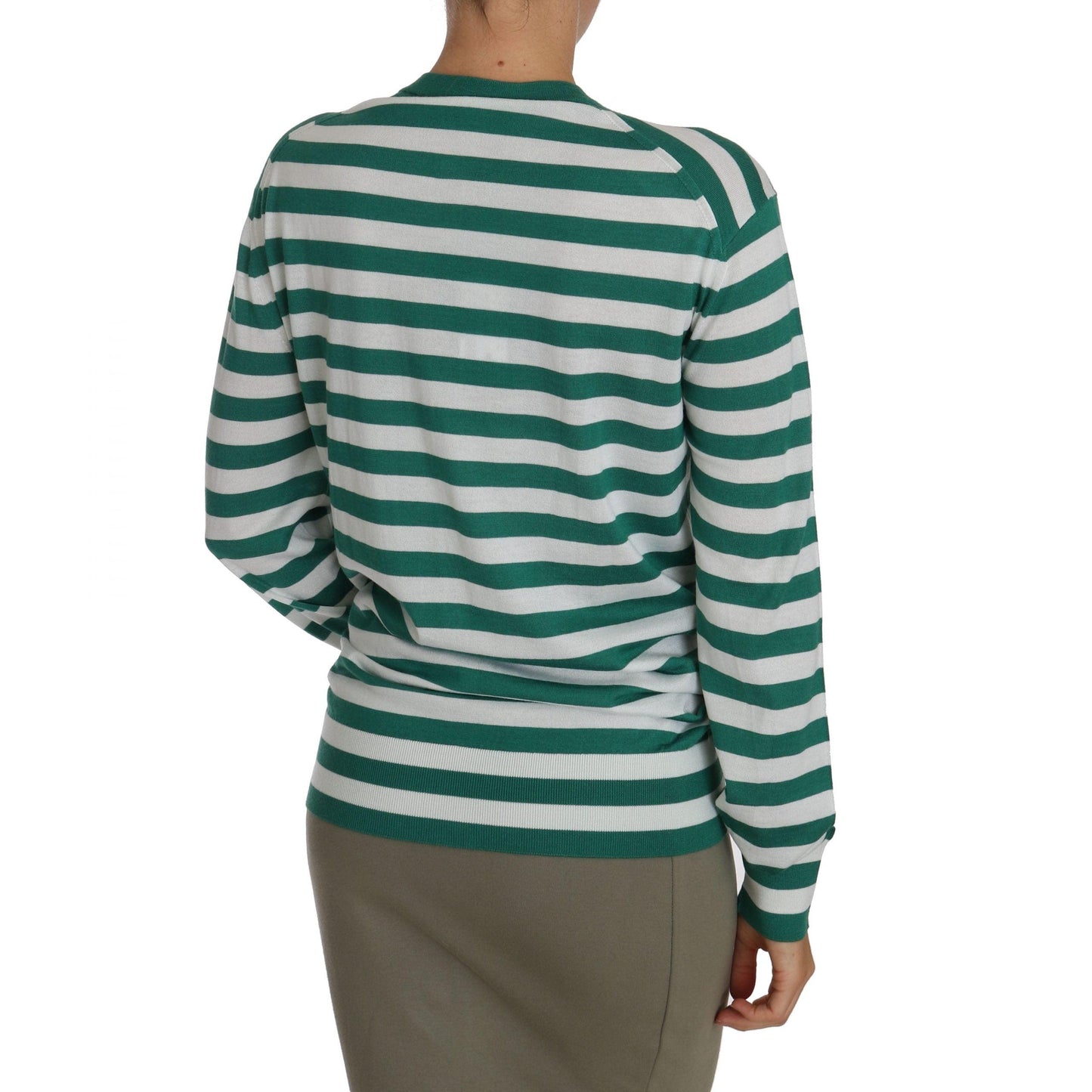 Pineapple Embellished Cardigan Striped Sweater - coffeewithmee2