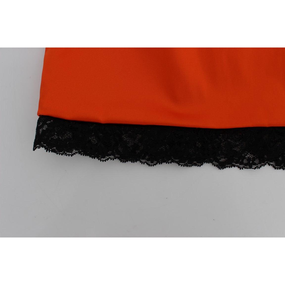 Orange Black Lace Pencil Skirt - coffeewithmee2
