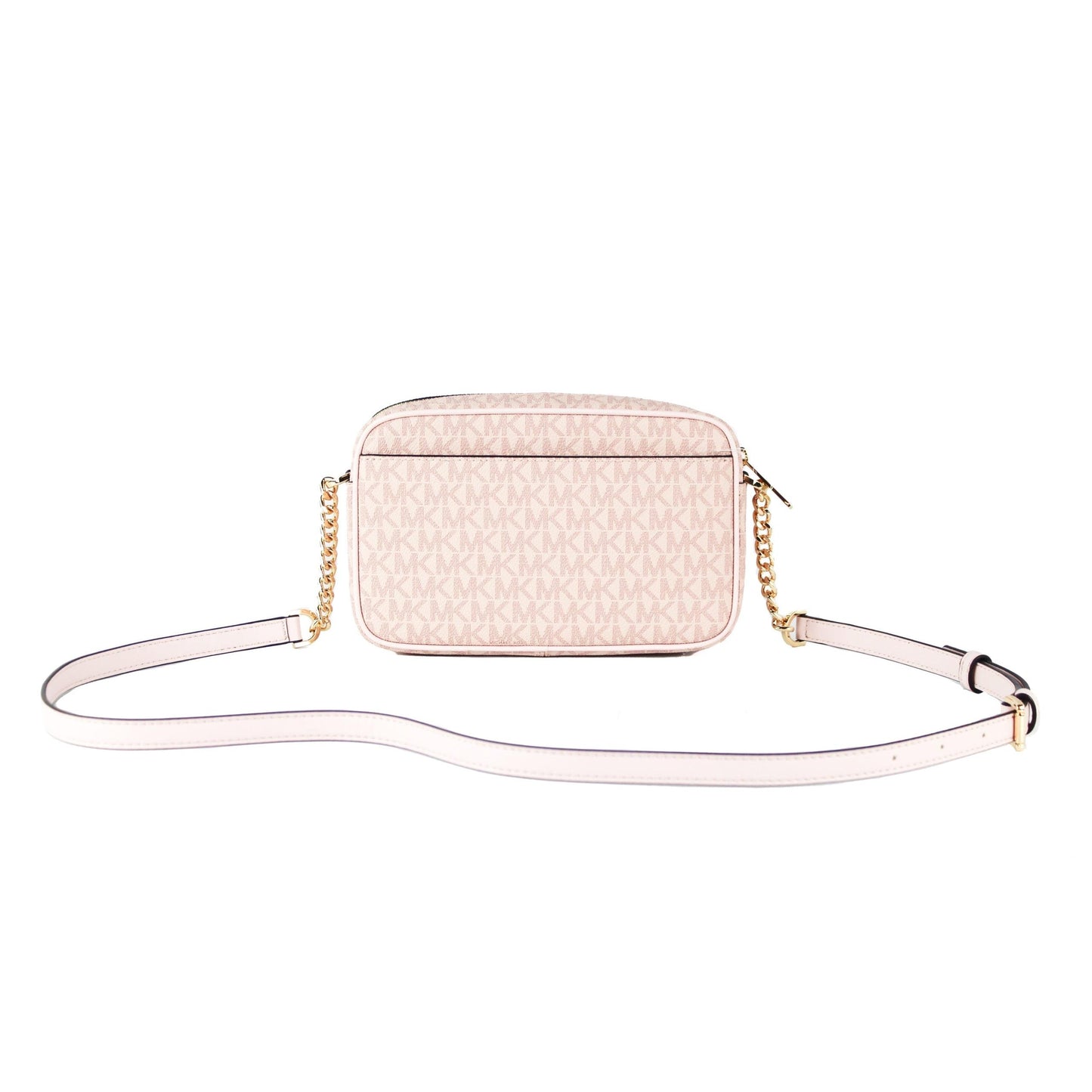 Jet Set Travel Medium Signature PVC Pocket Camera Bag Crossbody Handbag (Powder Blush Multi Signature) - coffeewithmee2