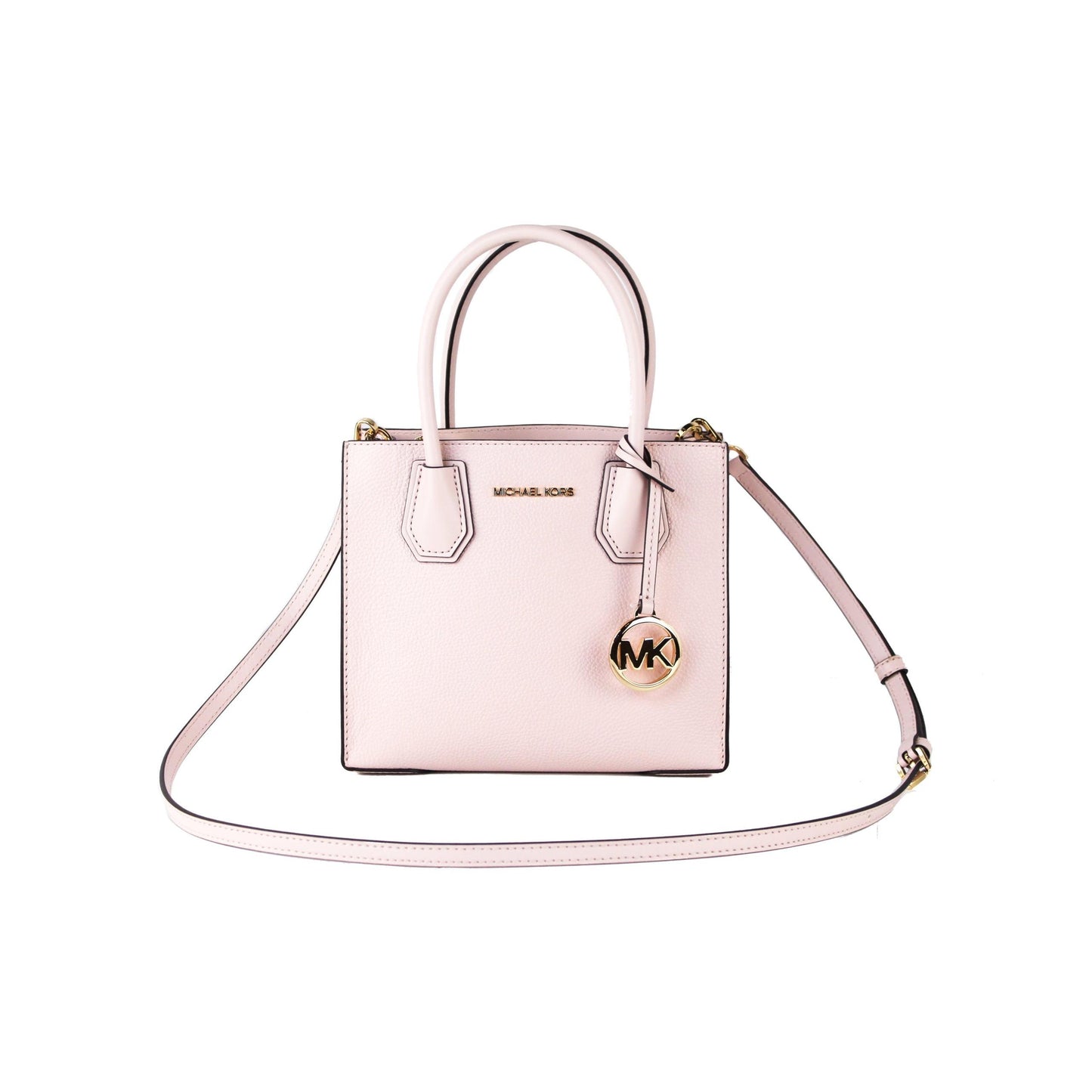 Mercer Medium Leather Messenger Crossbody Handbag (Powder Blush Solid) - coffeewithmee2