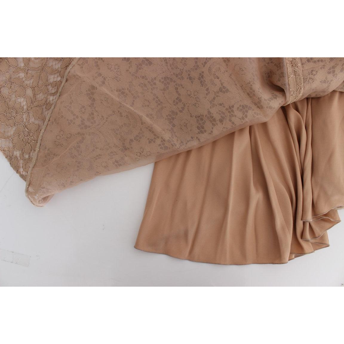 Pink Floral Lace Full Length Sheath Dress - coffeewithmee2