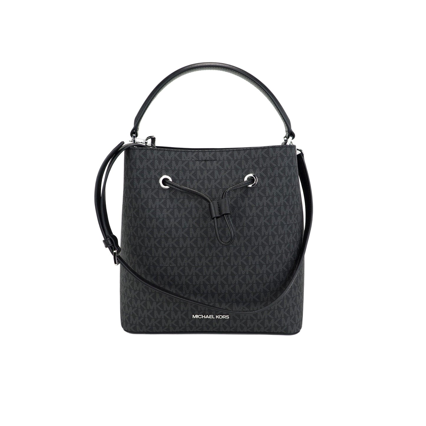 Suri Large Signature PVC Convertible Bucket Bag to Backpack Bag (Black Signature) - coffeewithmee2