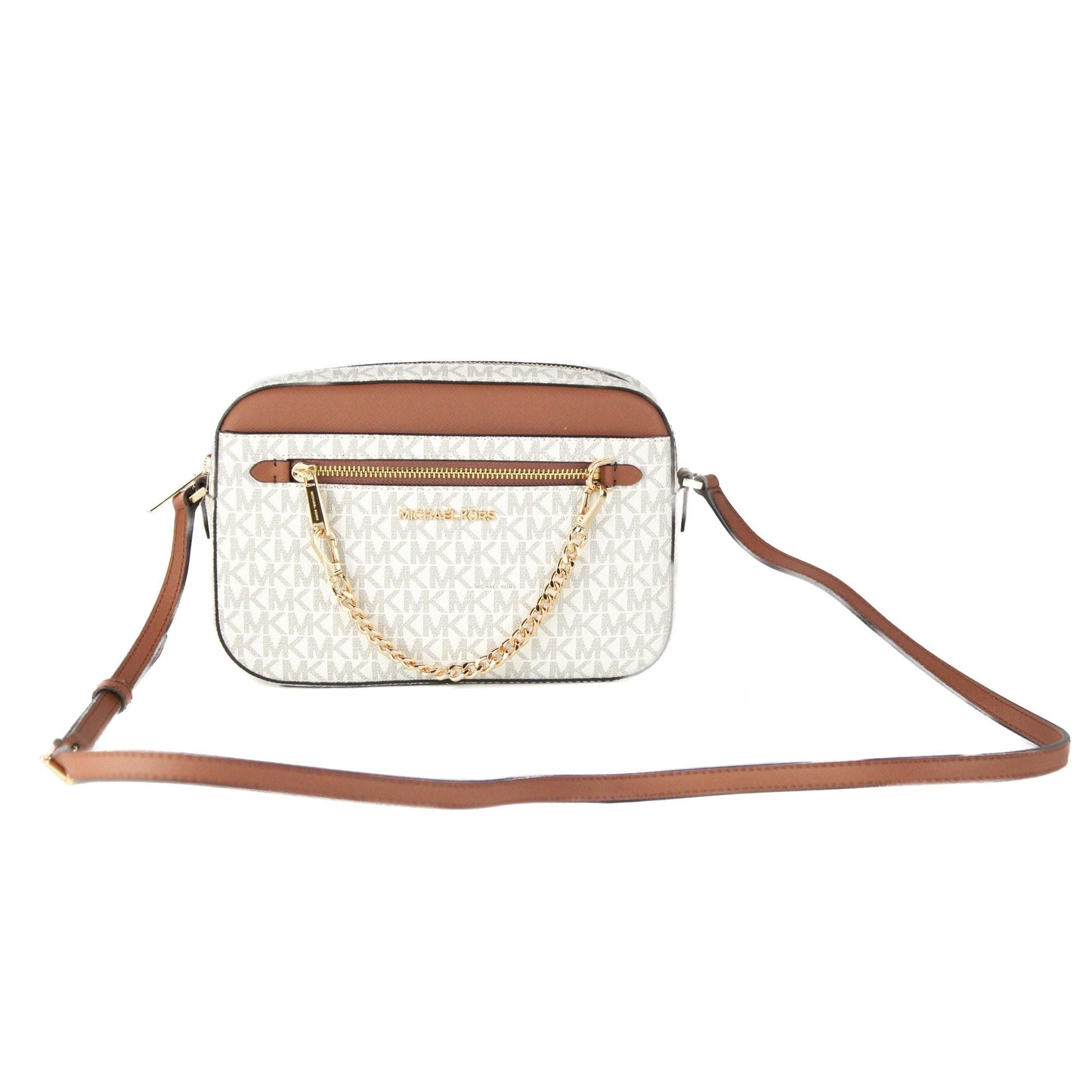 Jet Set Item Large East West Signature Leather Zip Chain Crossbody Handbag - coffeewithmee2