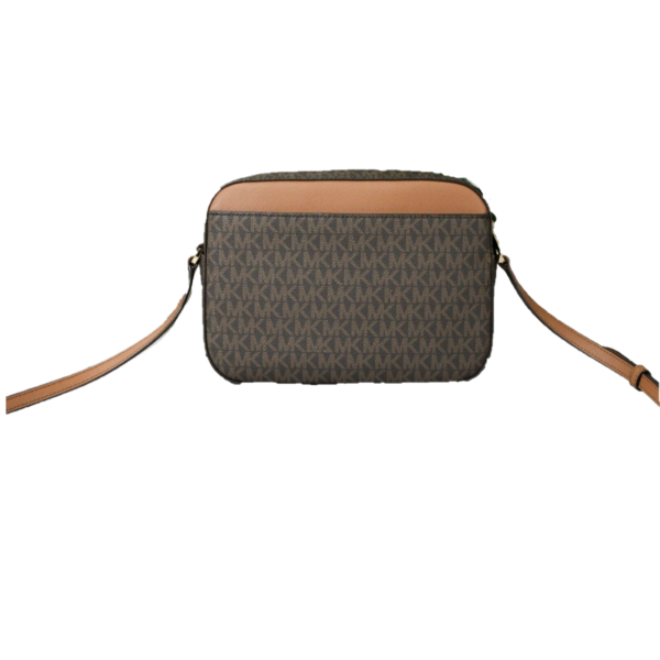 Jet Set Item Large East West Signature Leather Zip Chain Crossbody Handbag (Brown PVC/Brown) - coffeewithmee2