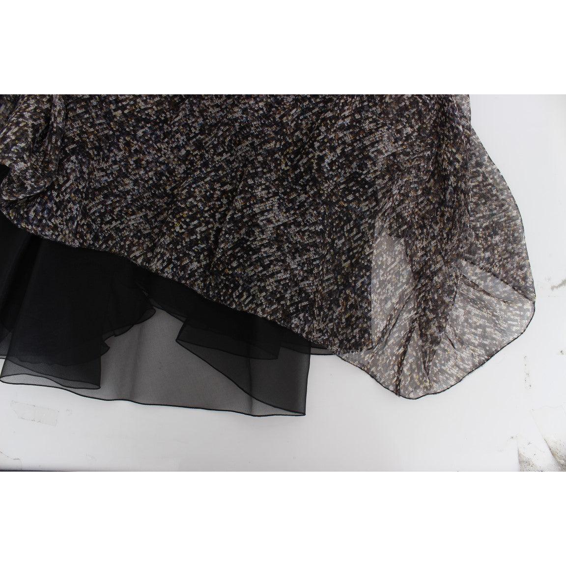 Dark Silk Shift Gown Full Length Dress - coffeewithmee2