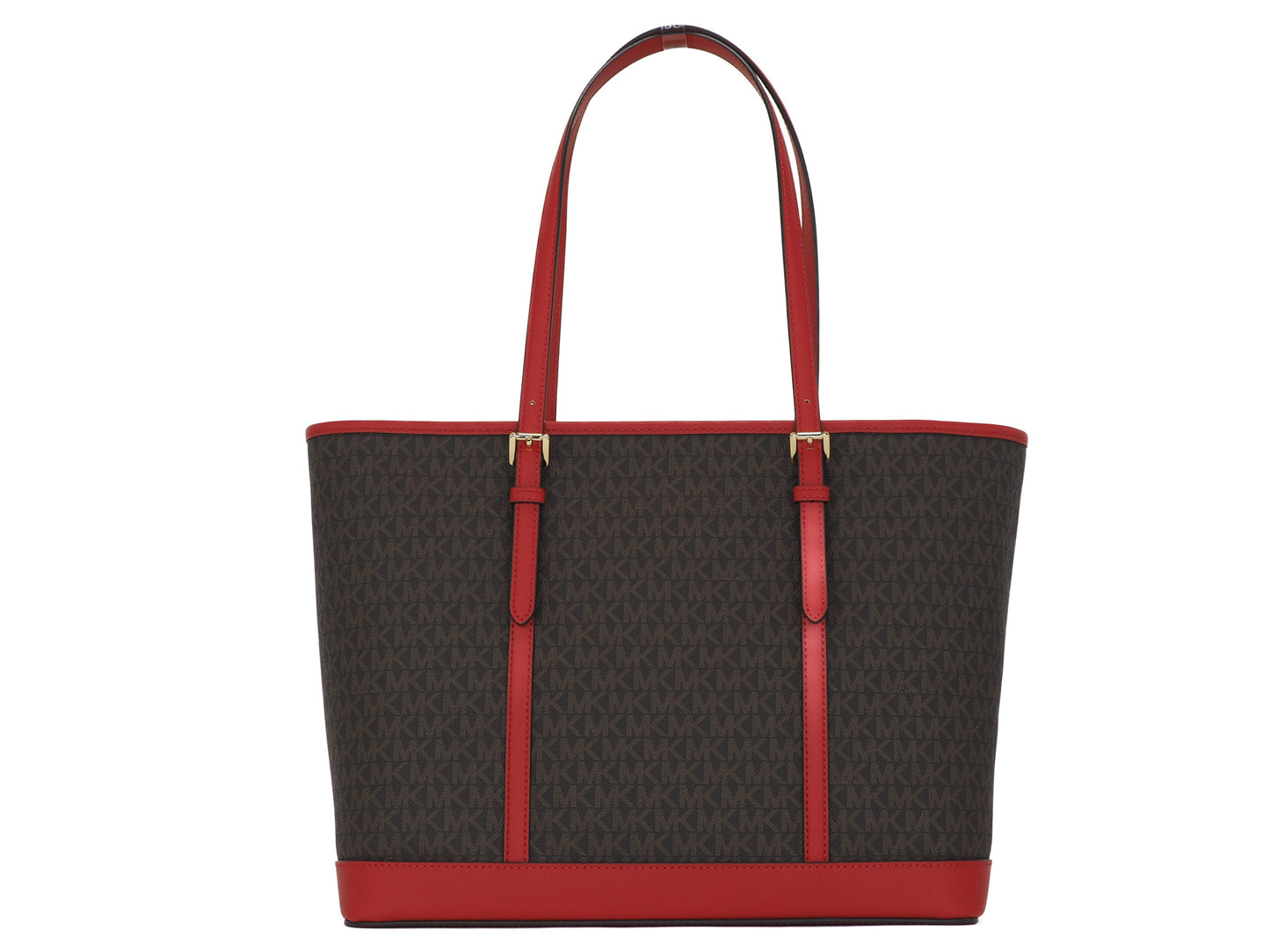 Jet Set Travel Large Signature PVC Top Zip Shoulder Tote Handbag (Brown Signature/Flame) - coffeewithmee2
