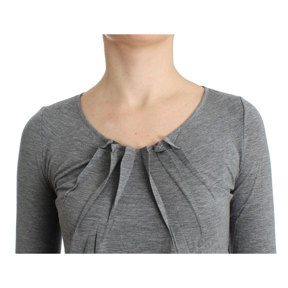 Gray 3/4 sleeves jumper top - coffeewithmee2