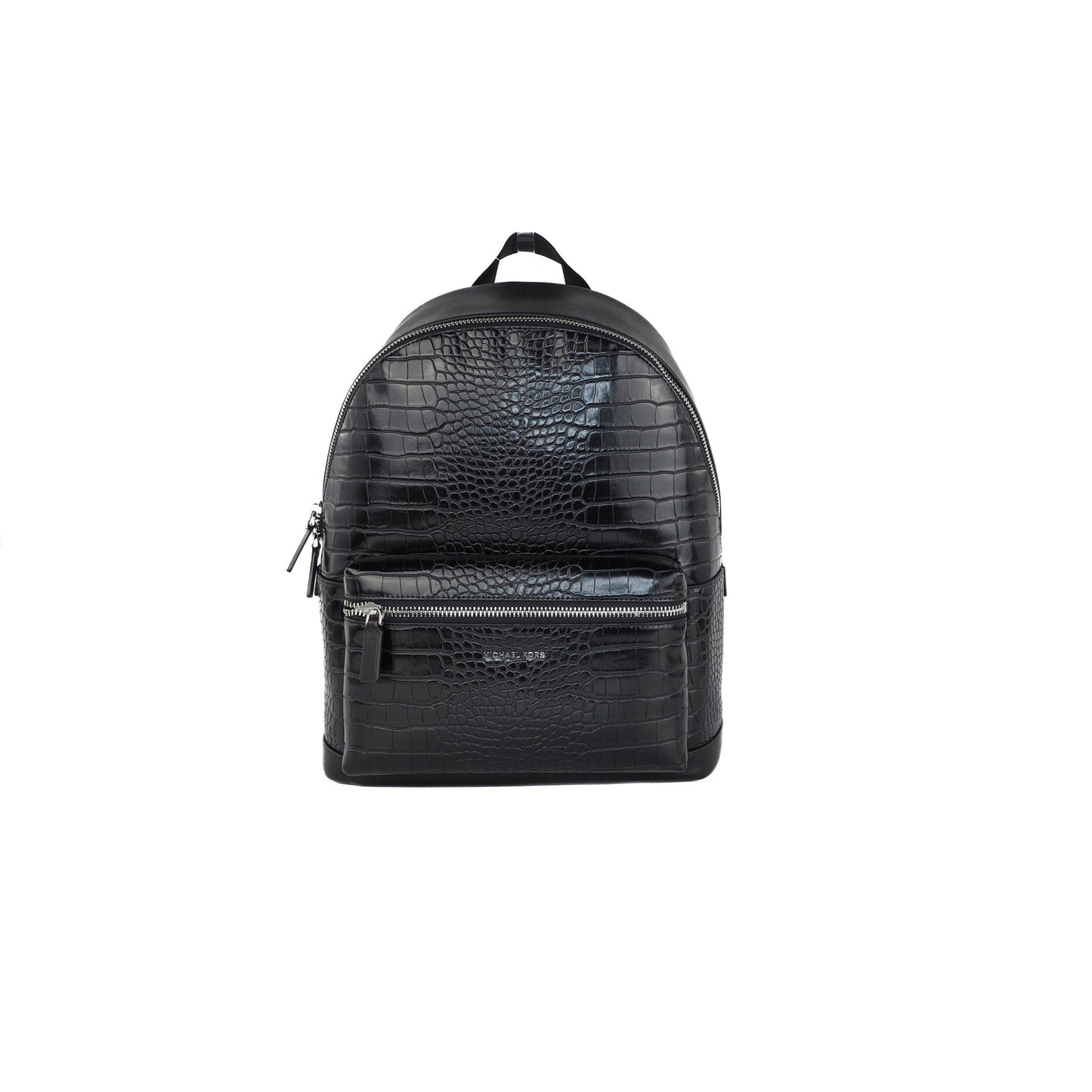 Cooper Crocodile Embossed Leather Backpack Bookbag (Black) - coffeewithmee2