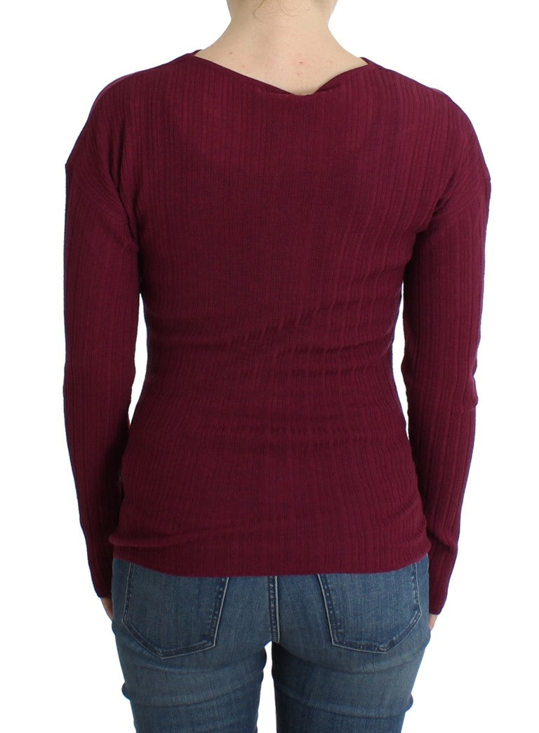 Purple knitted wool sweater - coffeewithmee2