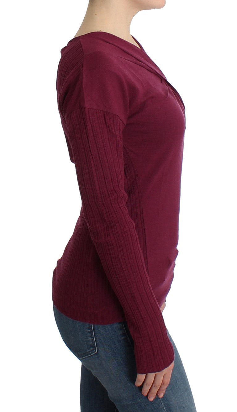 Purple knitted wool sweater - coffeewithmee2