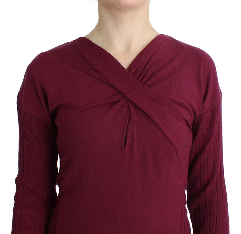 Purple knitted wool sweater - coffeewithmee2