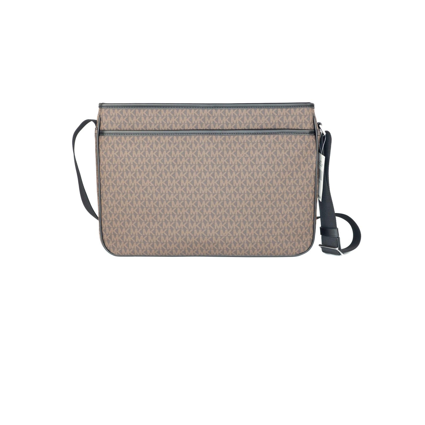 Cooper Large Signature PVC Utility Flap Messenger Crossbody Bag (Brown/Black) - coffeewithmee2