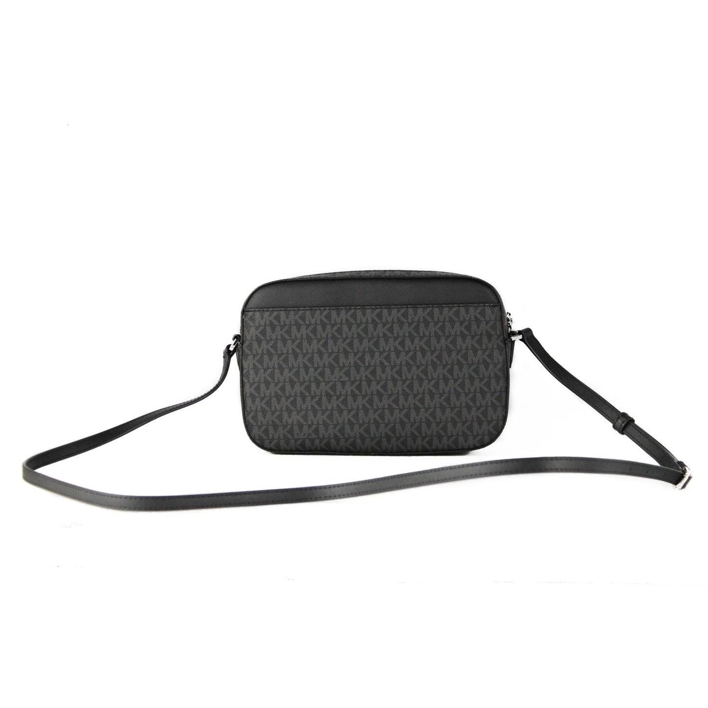 Jet Set Item Large East West Signature Leather Zip Chain Crossbody Handbag (Black PVC/Black) - coffeewithmee2