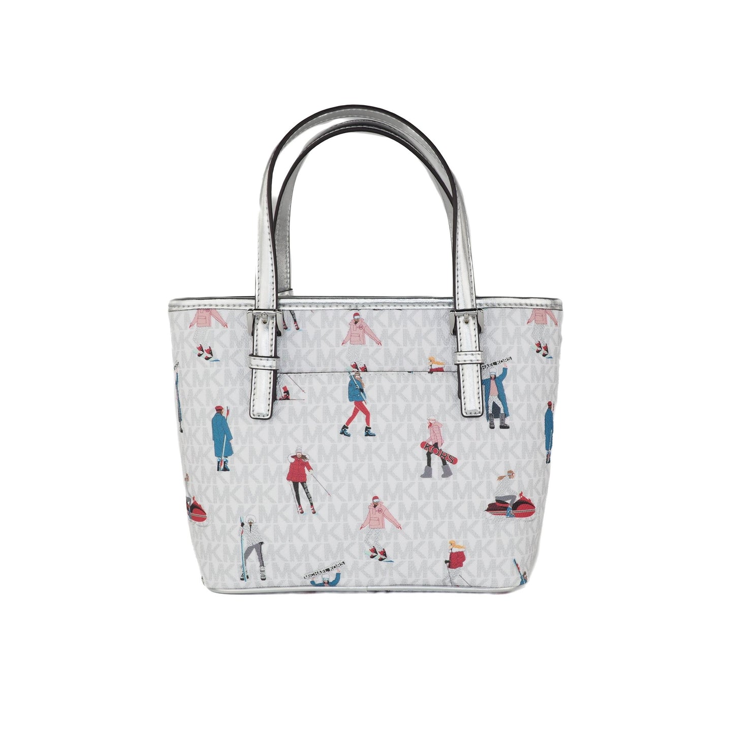 Jet Set Girls Print Signature PVC XS Carryall Top Zip Tote (Bright White Multi) - coffeewithmee2