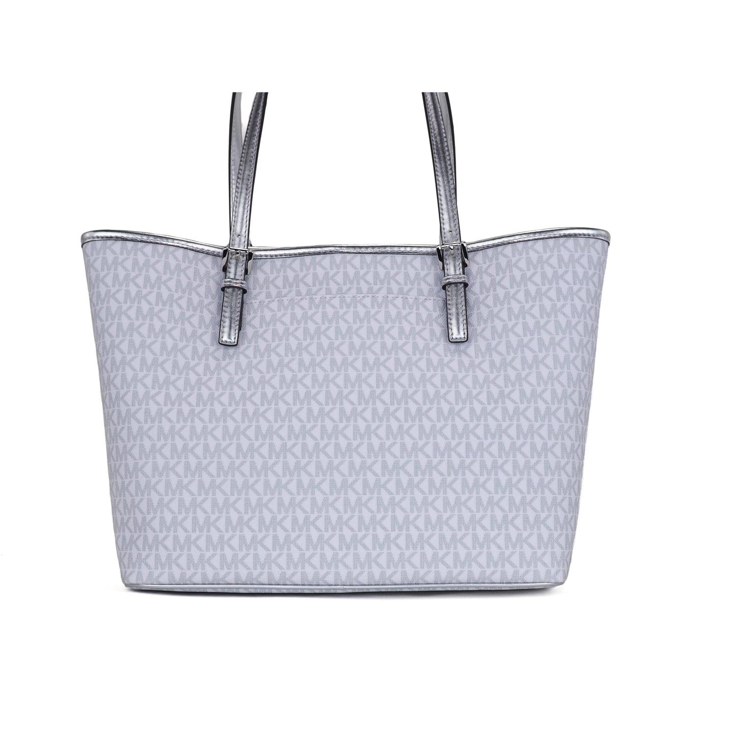 Jet Set Girls Print Medium Signature PVC Carryall Shoulder Tote Handbag (Bright White Multi) - coffeewithmee2