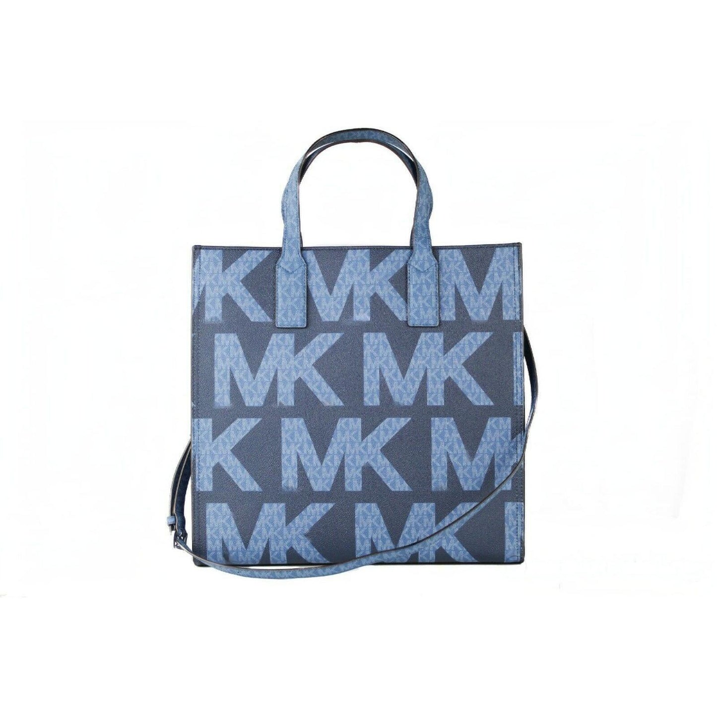 Kenly Large Leather Graphic Logo NS Tote Handbag (Dark Chambray Multi/Admiral) - coffeewithmee2