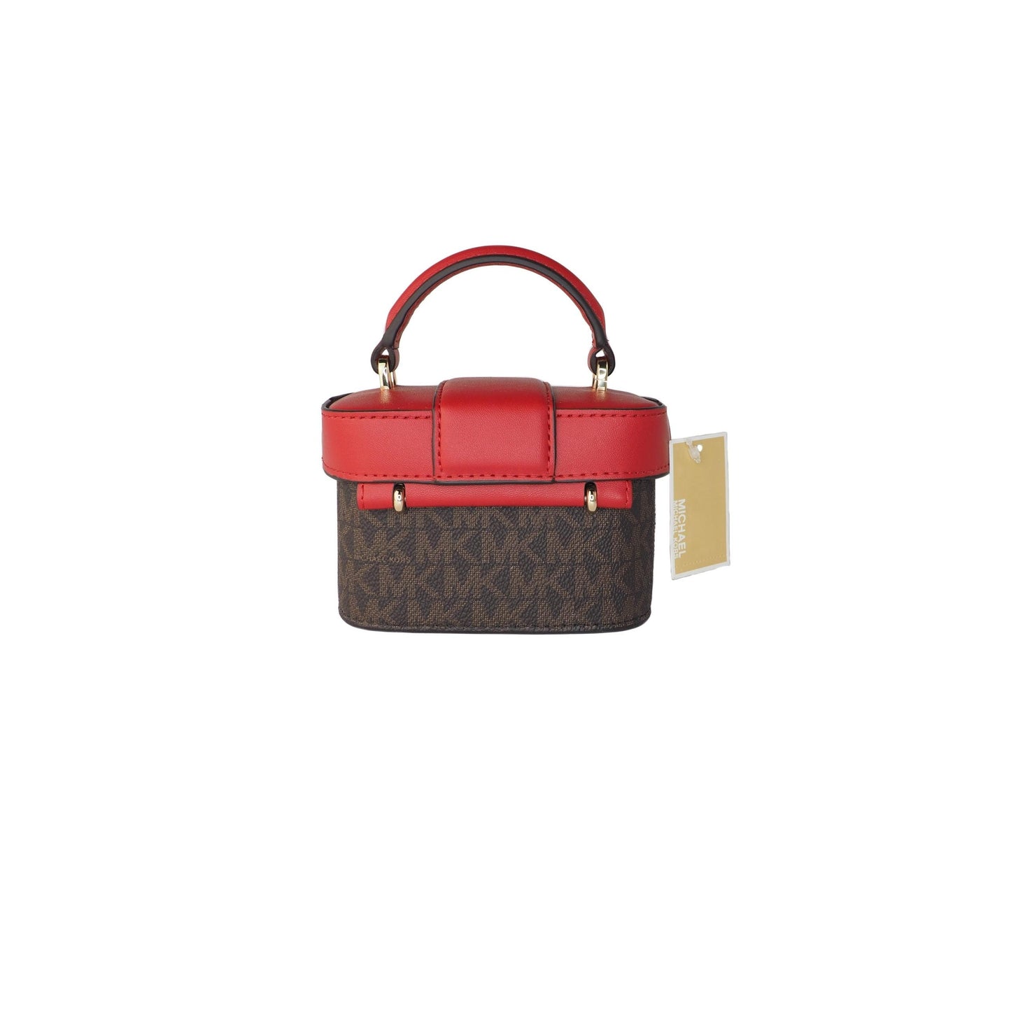 Rose Mini Signature PVC Leather Trunk Crossbody Handbag (Brown/Flame) - coffeewithmee2