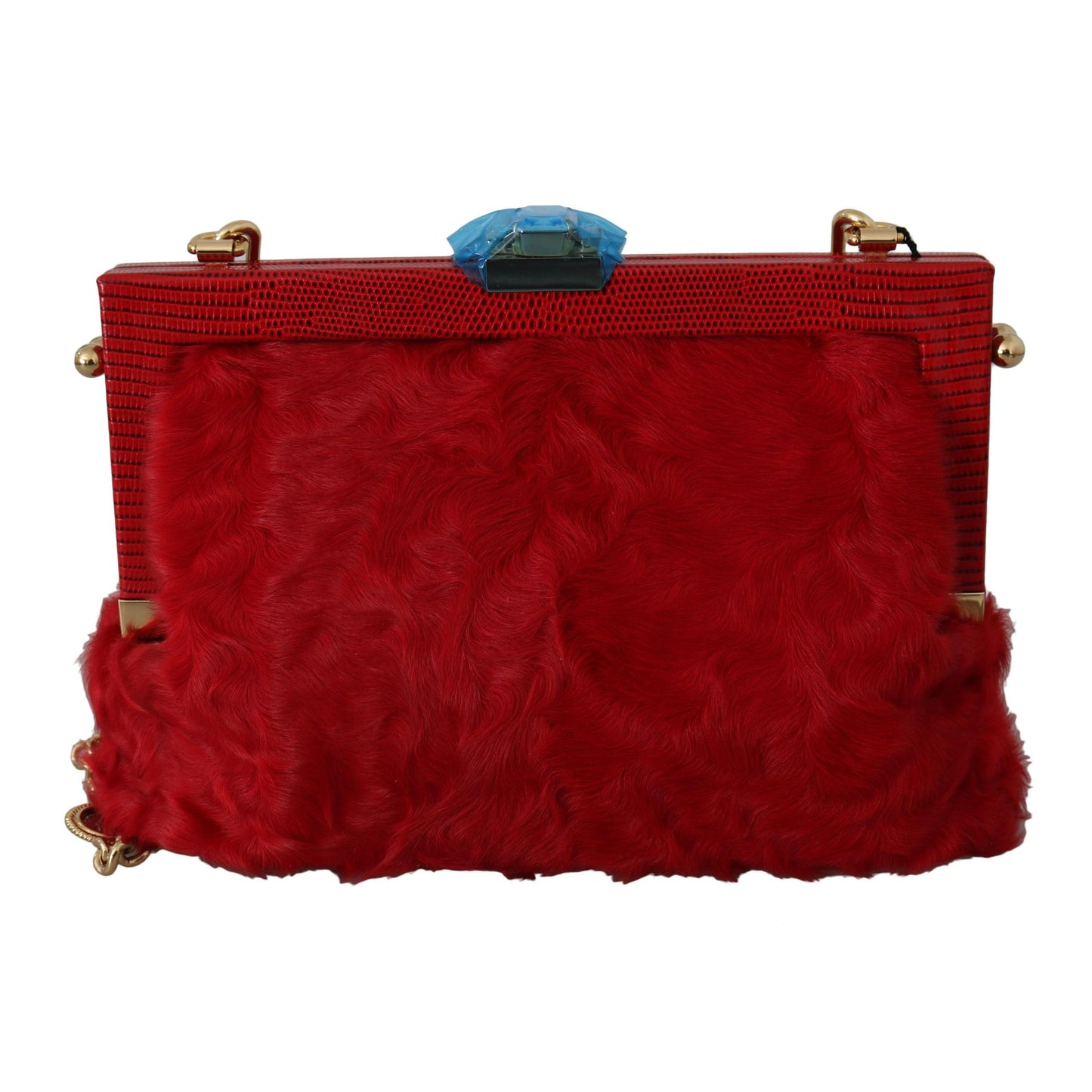 Red Fur Brocade Crystal Shoulder Women VANDA Purse - coffeewithmee2