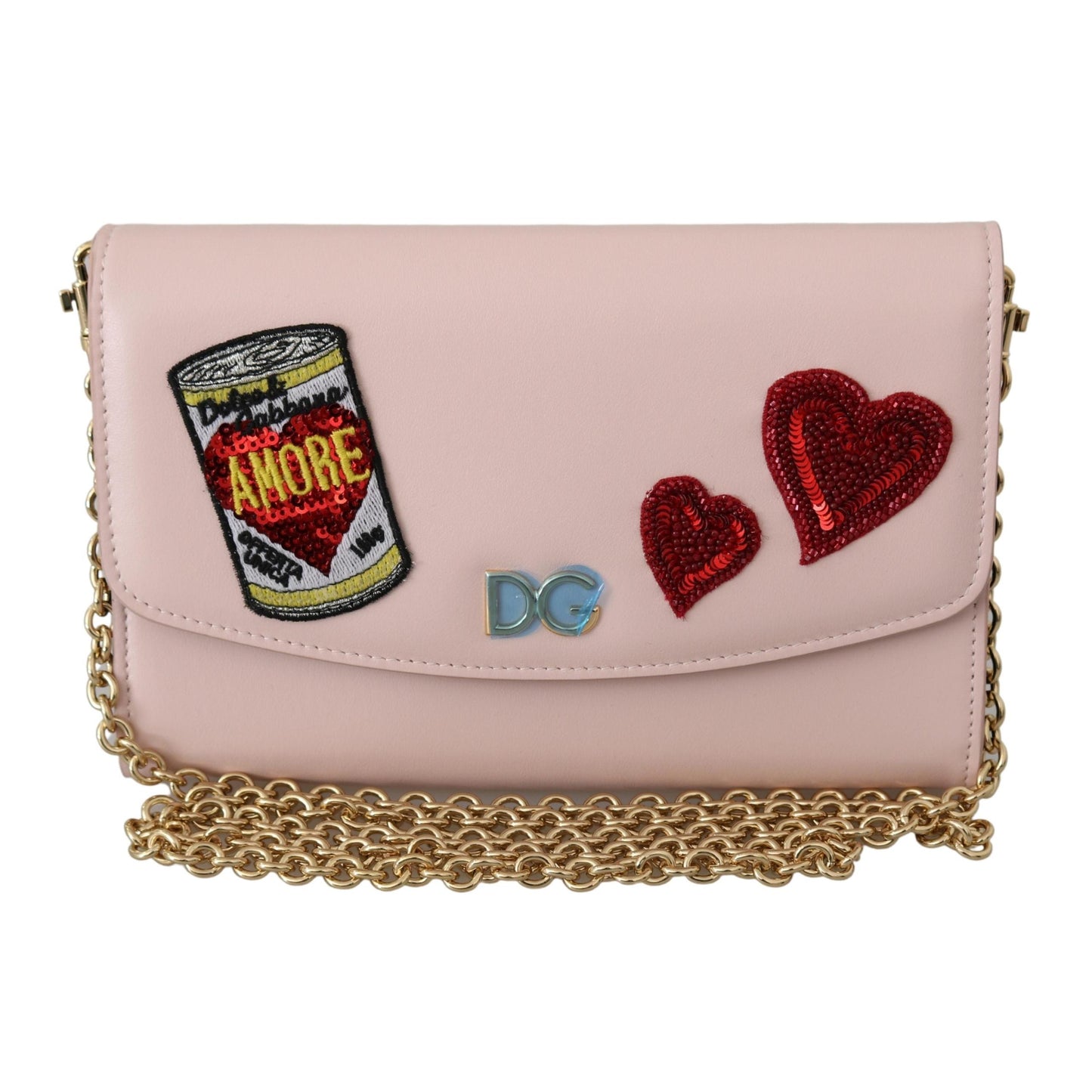 Pink Amore Patch Shoulder Wallet Borse Leather Bag - coffeewithmee2