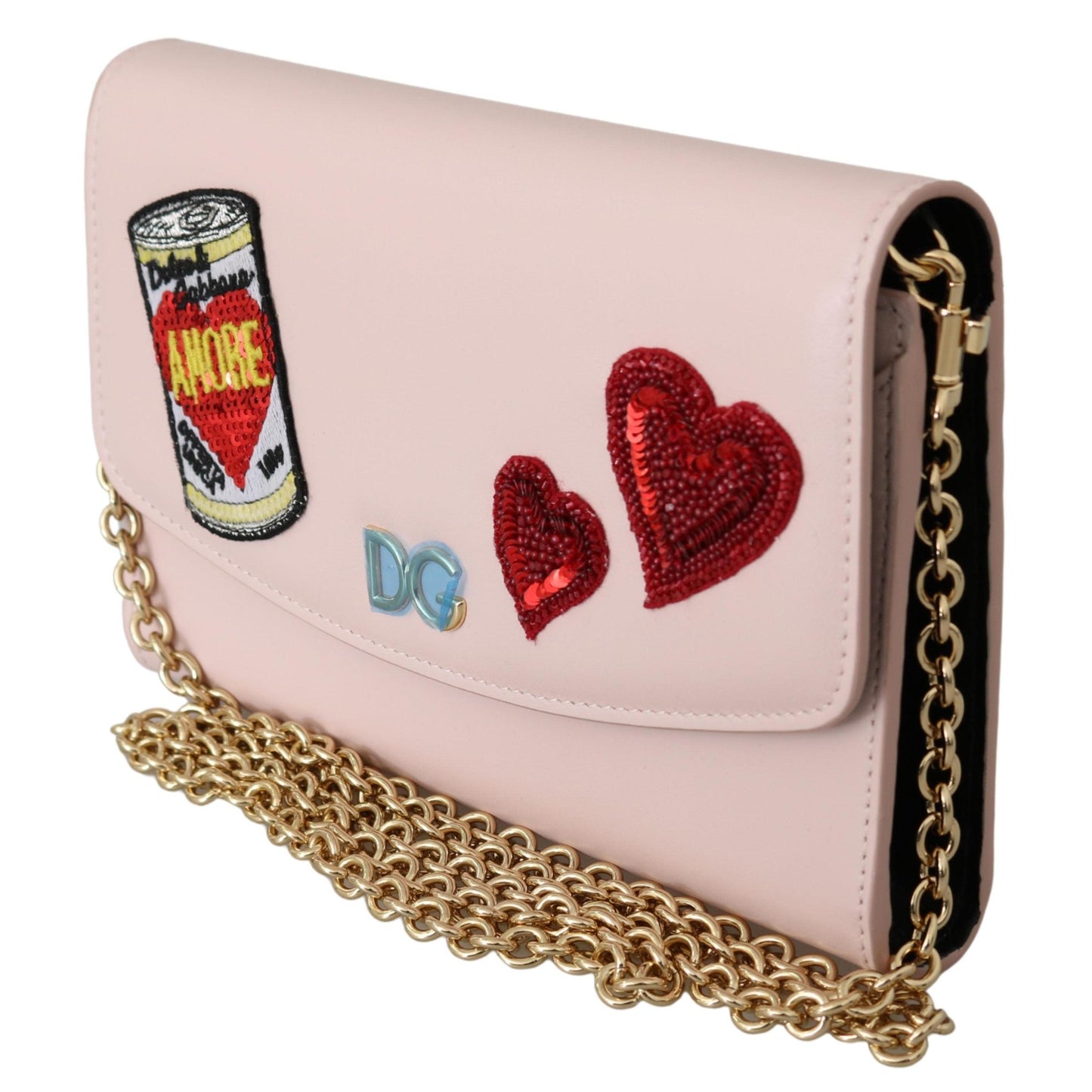 Pink Amore Patch Shoulder Wallet Borse Leather Bag - coffeewithmee2