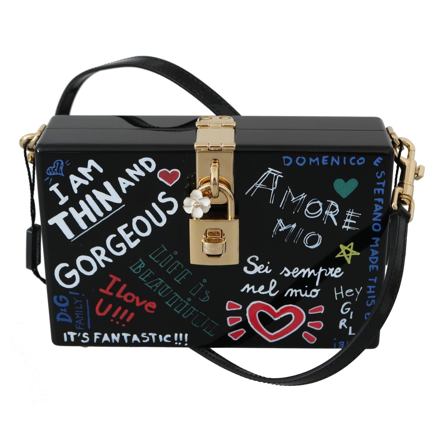 Hand Painted Wooden Black BOX SICILY Leather Purse - coffeewithmee2