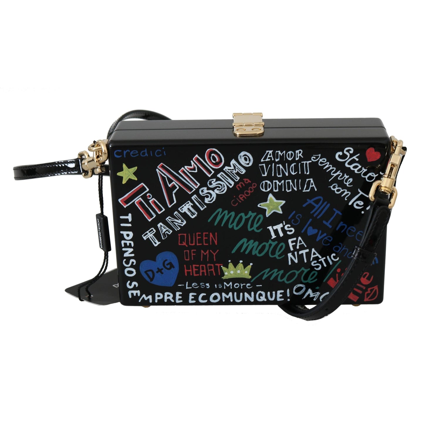 Hand Painted Wooden Black BOX SICILY Leather Purse - coffeewithmee2