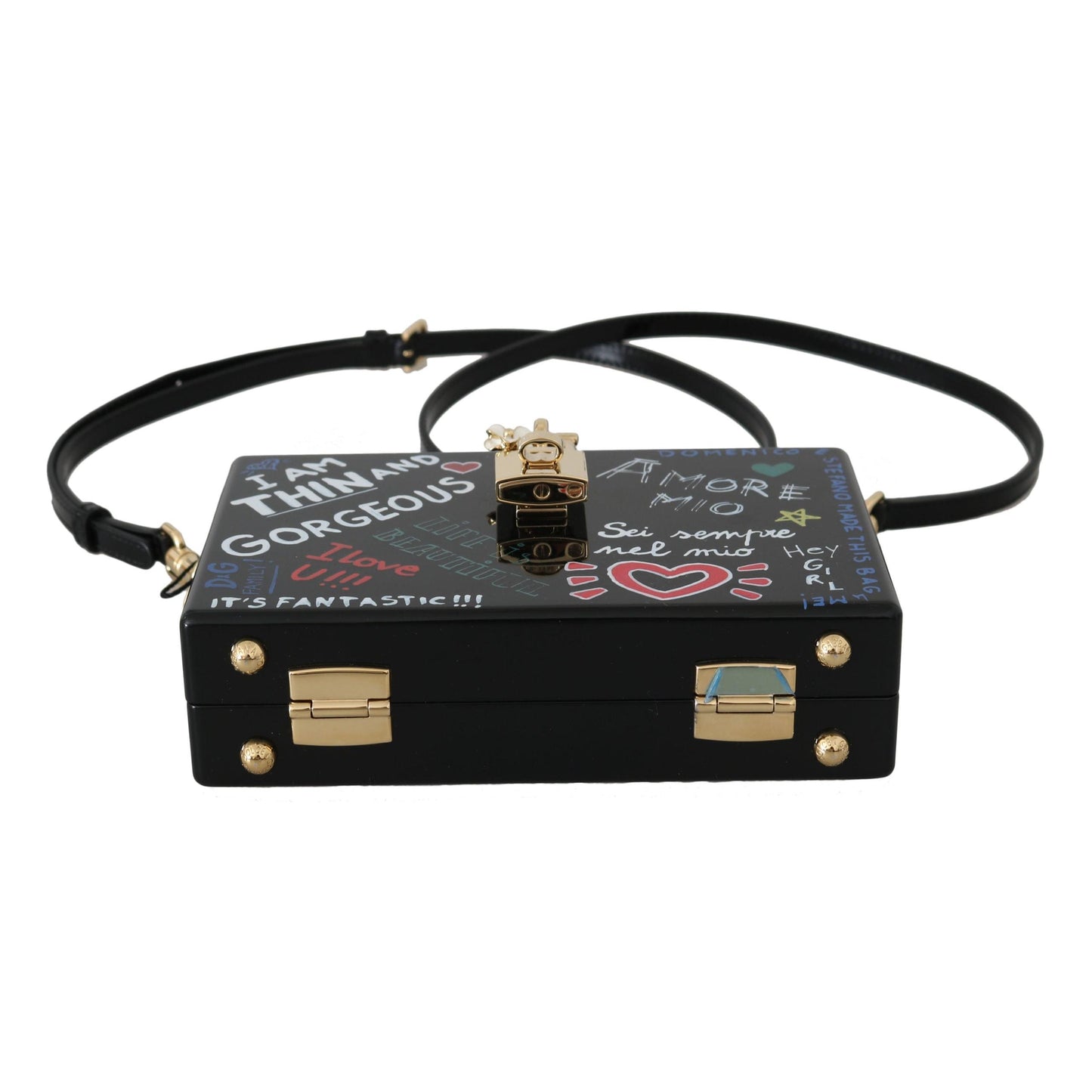 Hand Painted Wooden Black BOX SICILY Leather Purse - coffeewithmee2