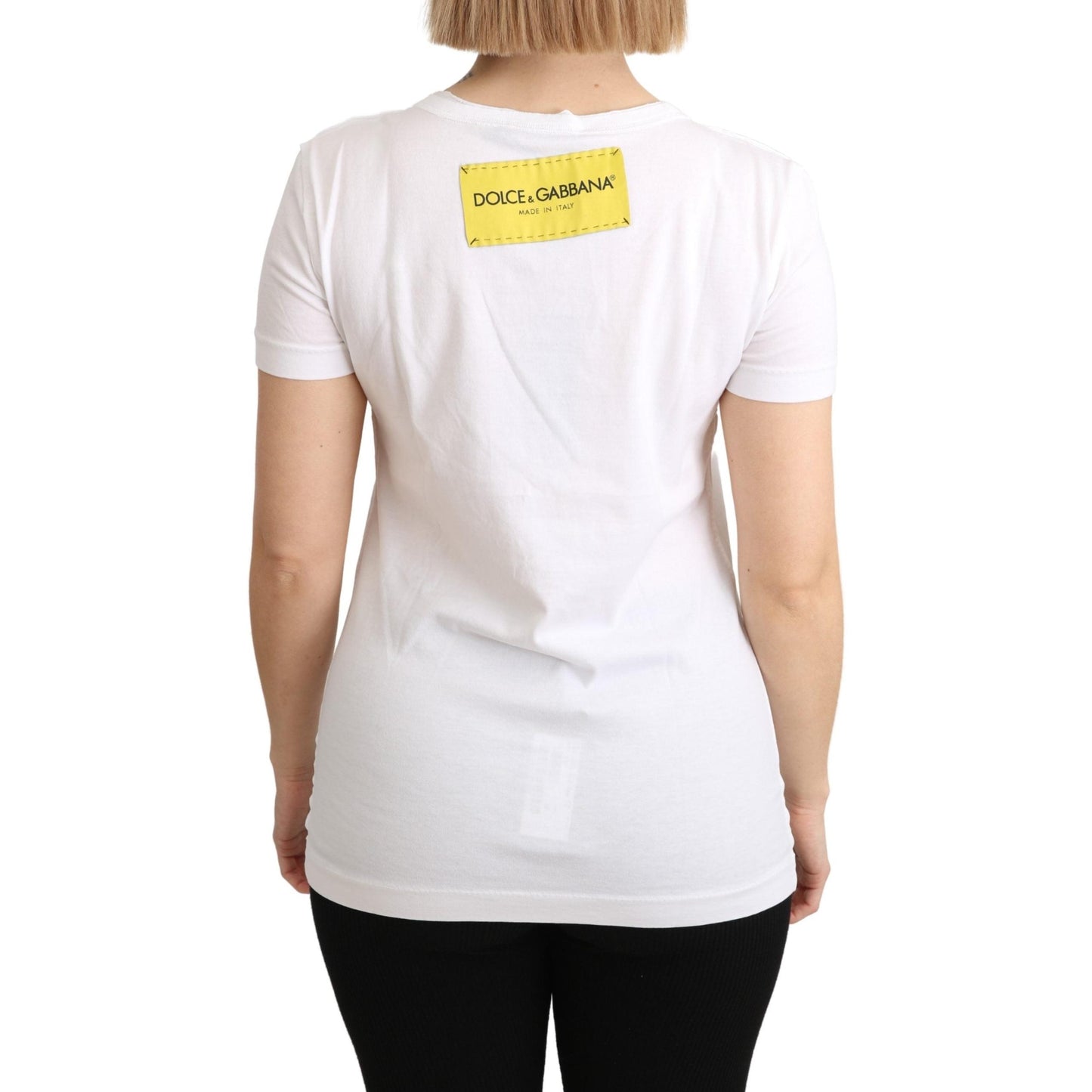 White The Queen Crystal Crewneck T-shirt Top