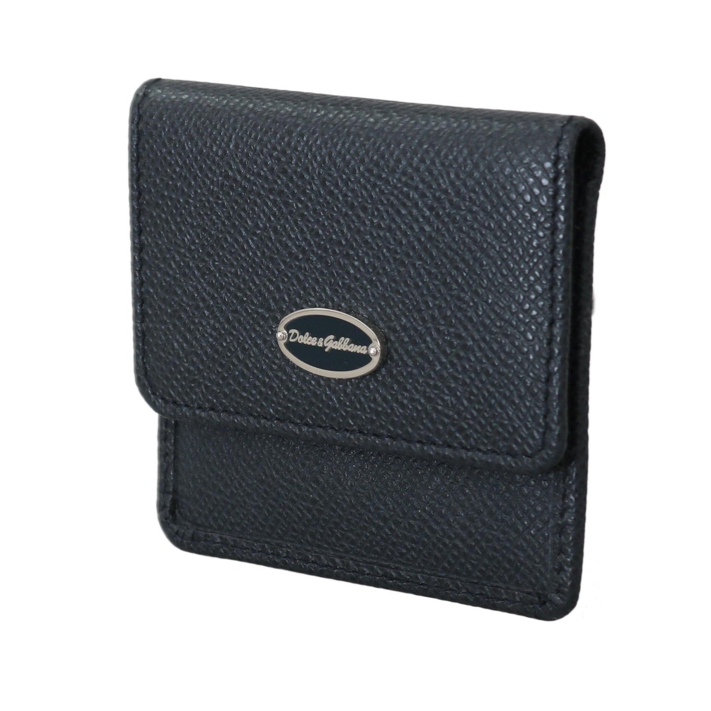 Blue Dauphine Leather Condom Pocket Case Holder - coffeewithmee2