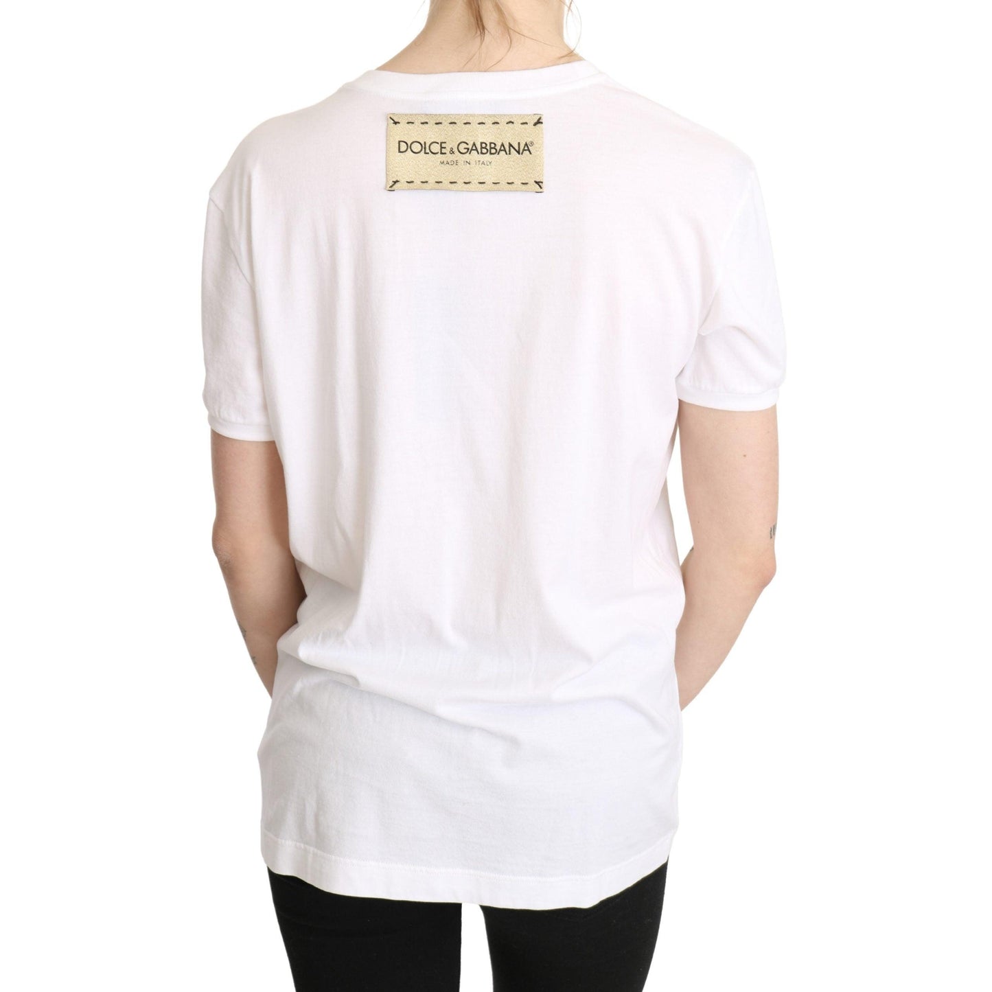 White Heart Cotton Casual T-shirt Tops