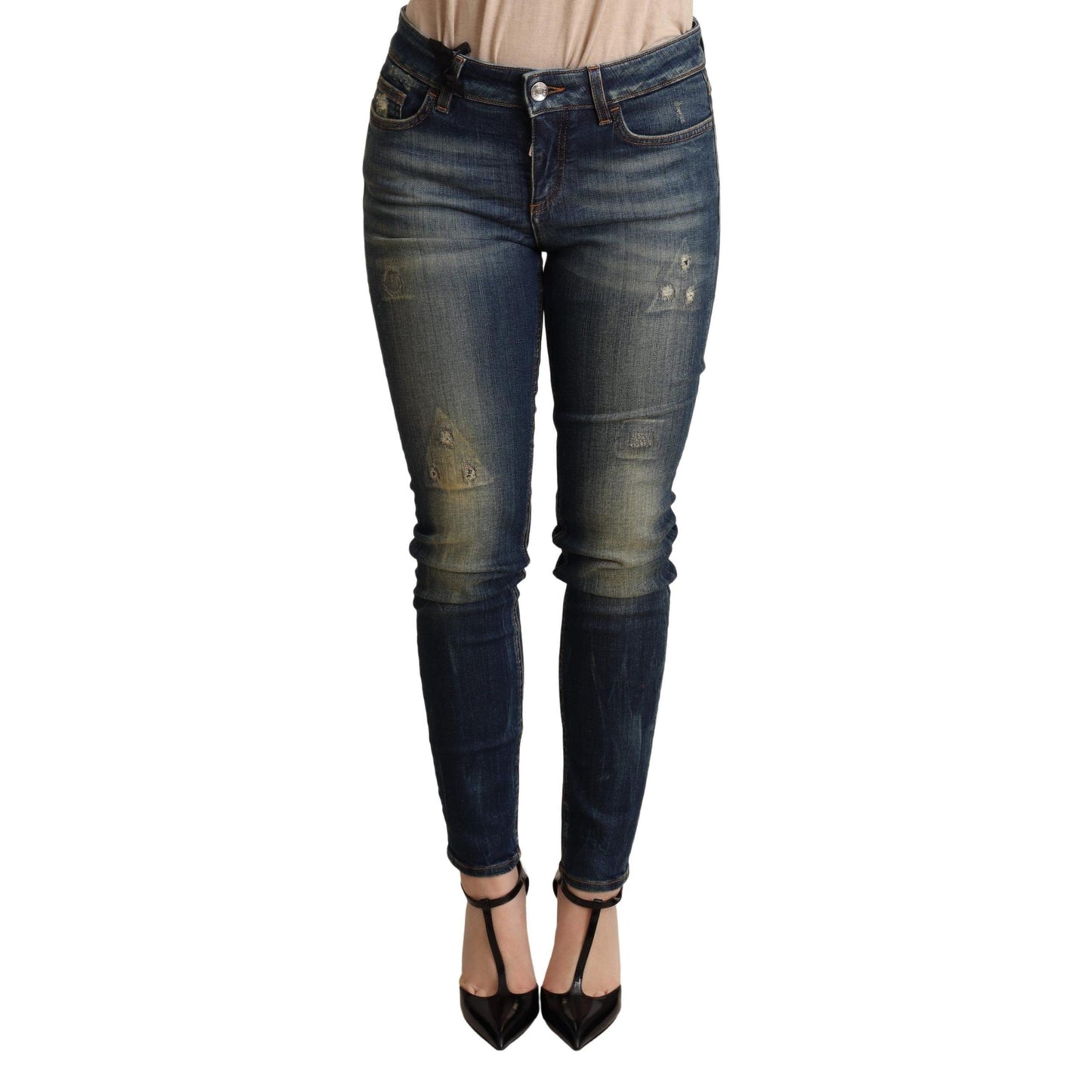Dark Blue Skinny Denim Cotton Stretch Jeans