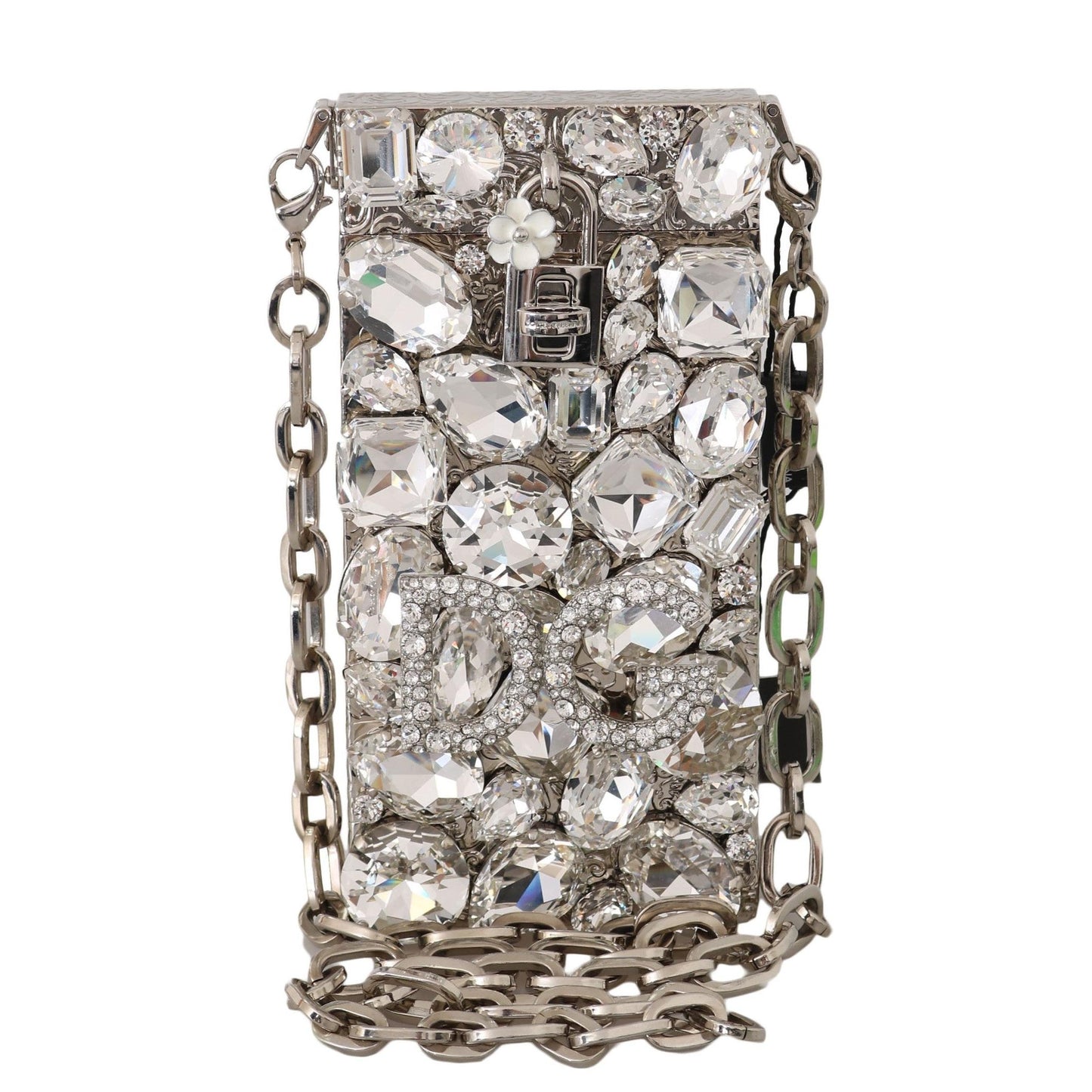Cross Body Silver Crystal Brass Crystal Purse - coffeewithmee2