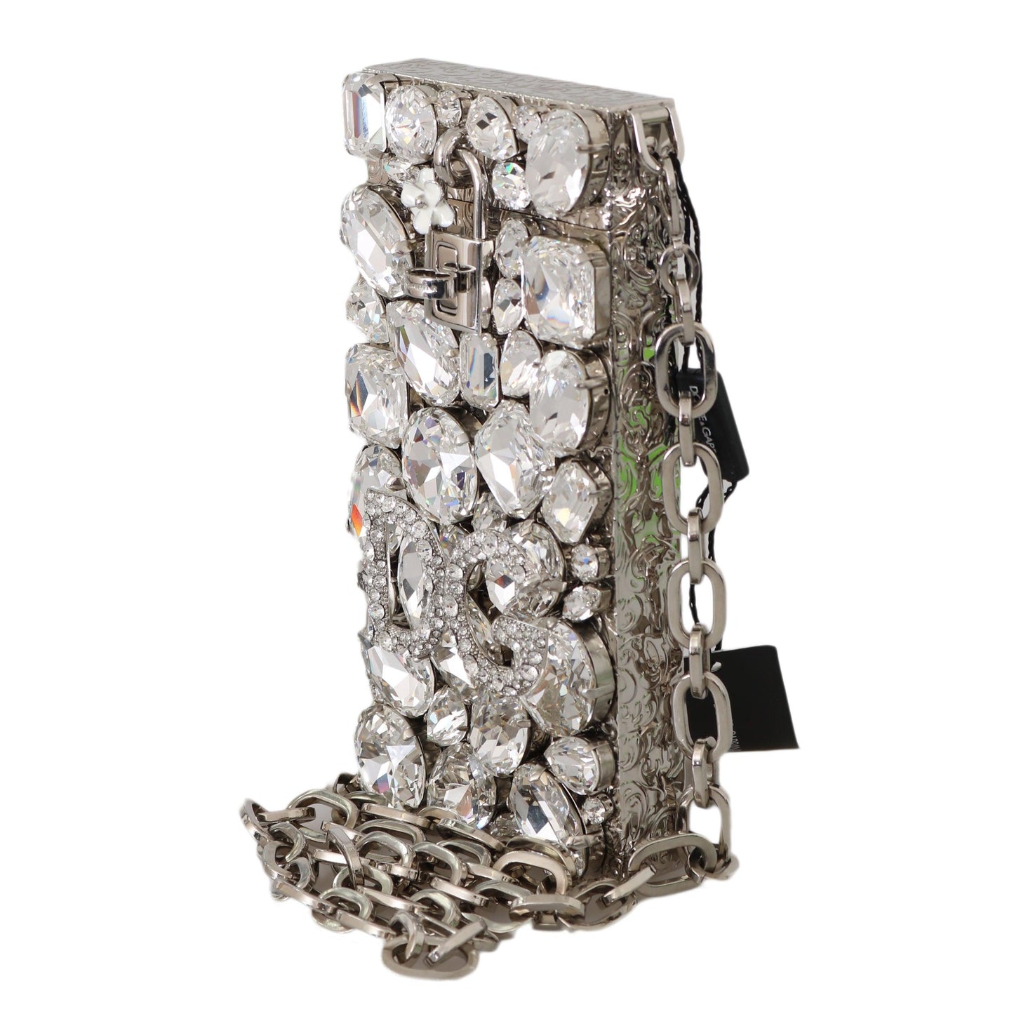 Cross Body Silver Crystal Brass Crystal Purse - coffeewithmee2