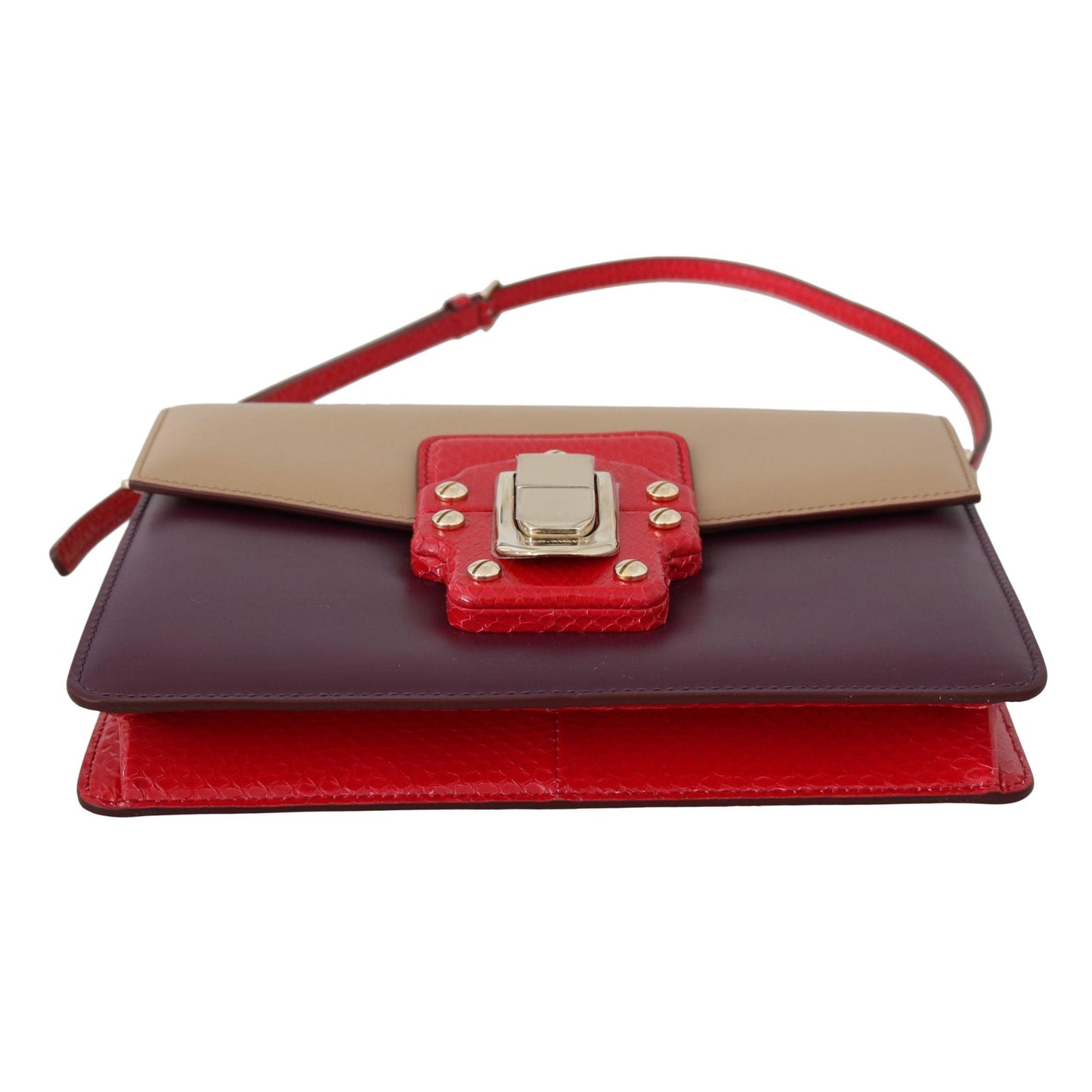 Purple Beige Red Leather Crossbody Purse Bag - coffeewithmee2
