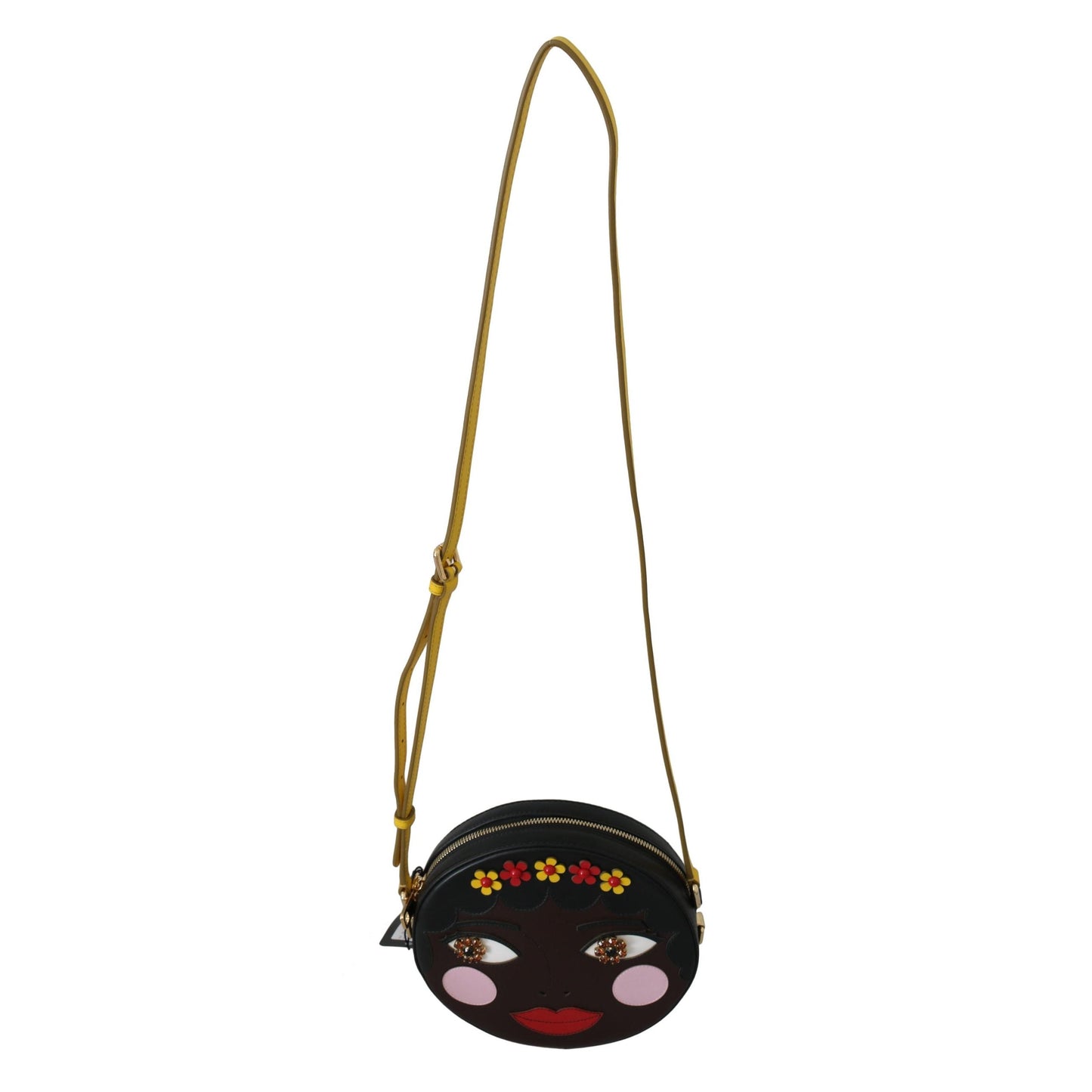 GLAM Round Brown Bambola African Crystal Crossbody Bag - coffeewithmee2
