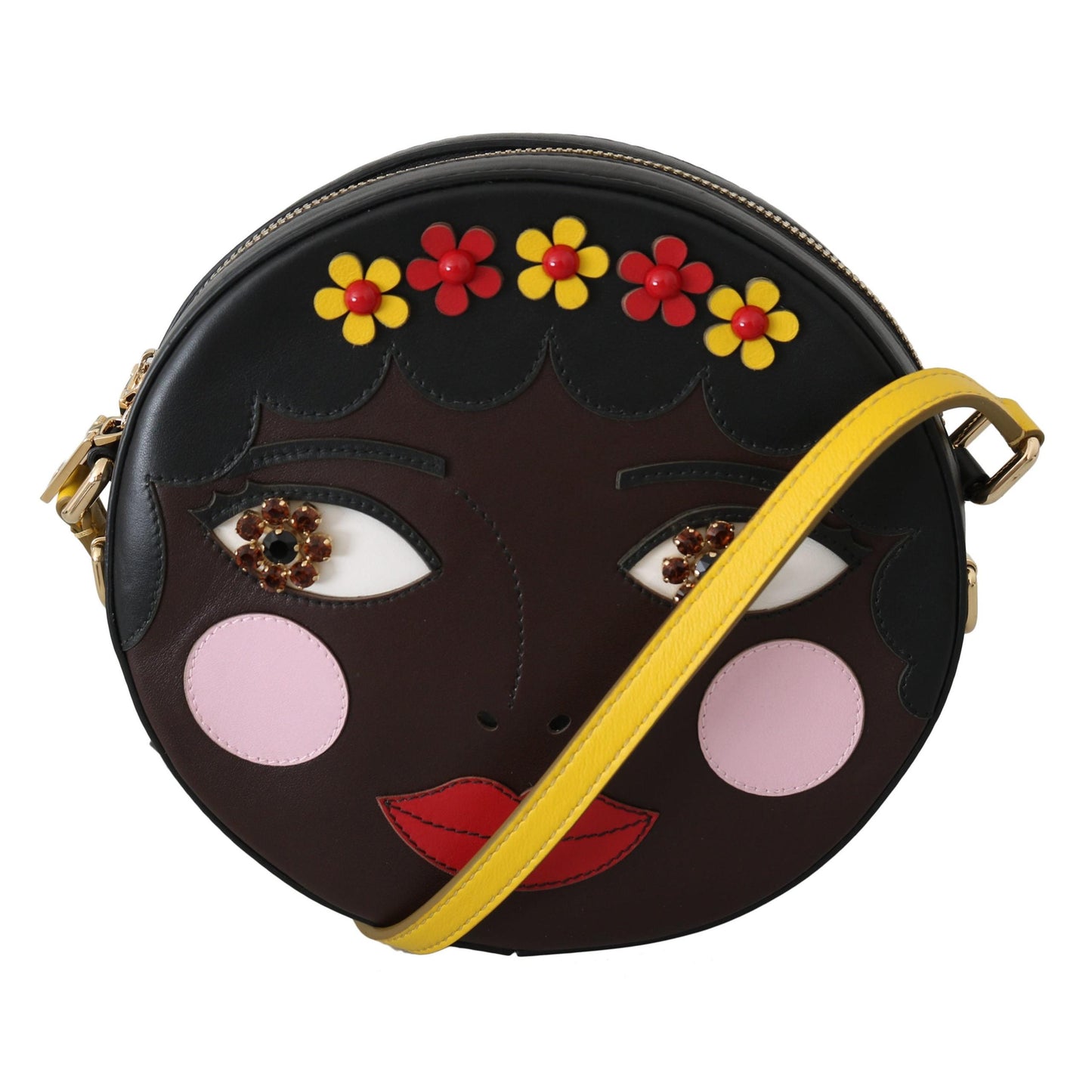 GLAM Round Brown Bambola African Crystal Crossbody Bag - coffeewithmee2