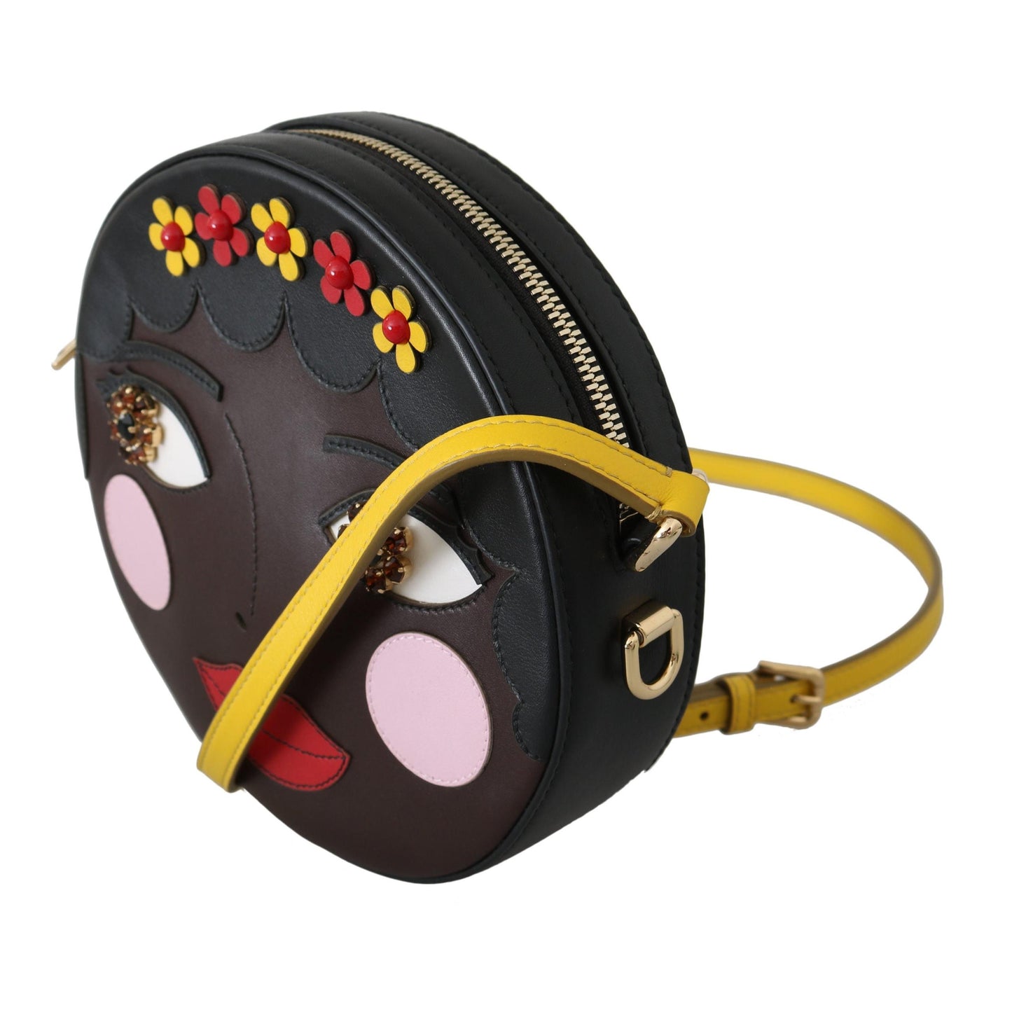 GLAM Round Brown Bambola African Crystal Crossbody Bag - coffeewithmee2
