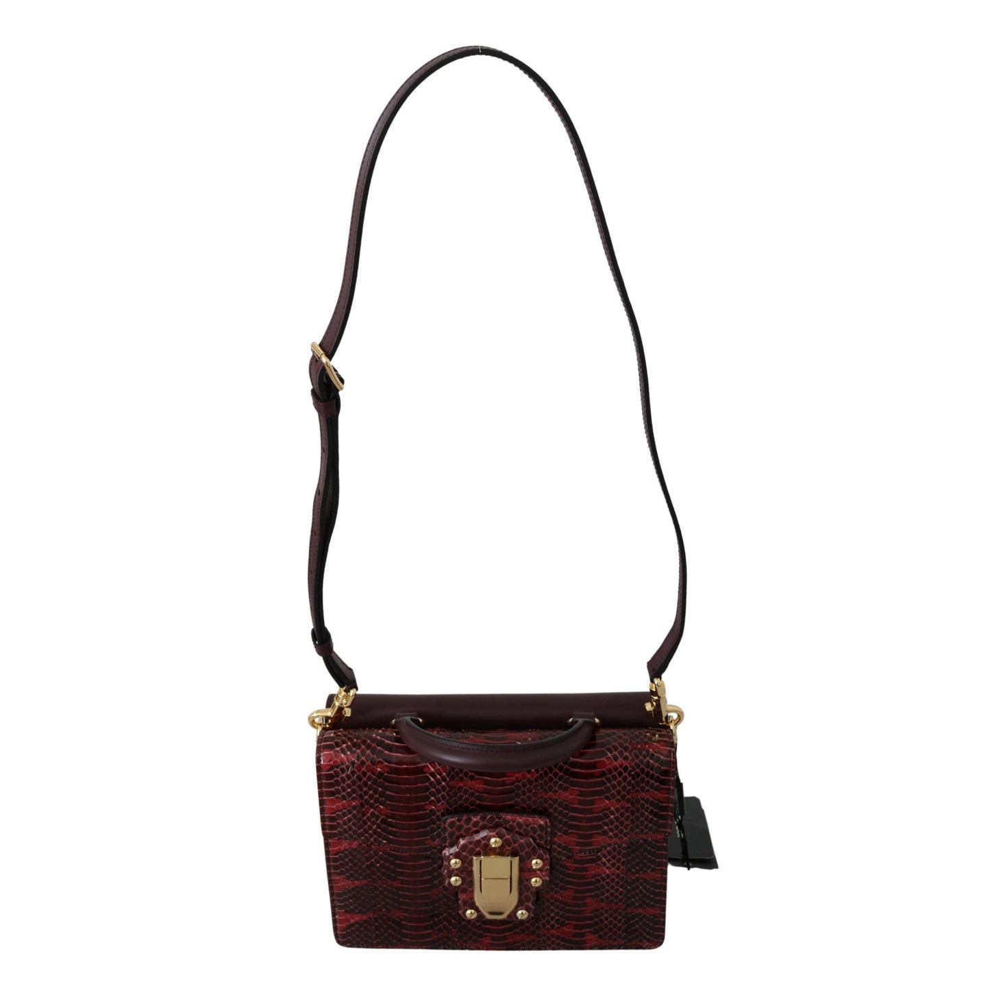Bordeaux Snakeskin Leather Shoulder LUCIA Purse - coffeewithmee2