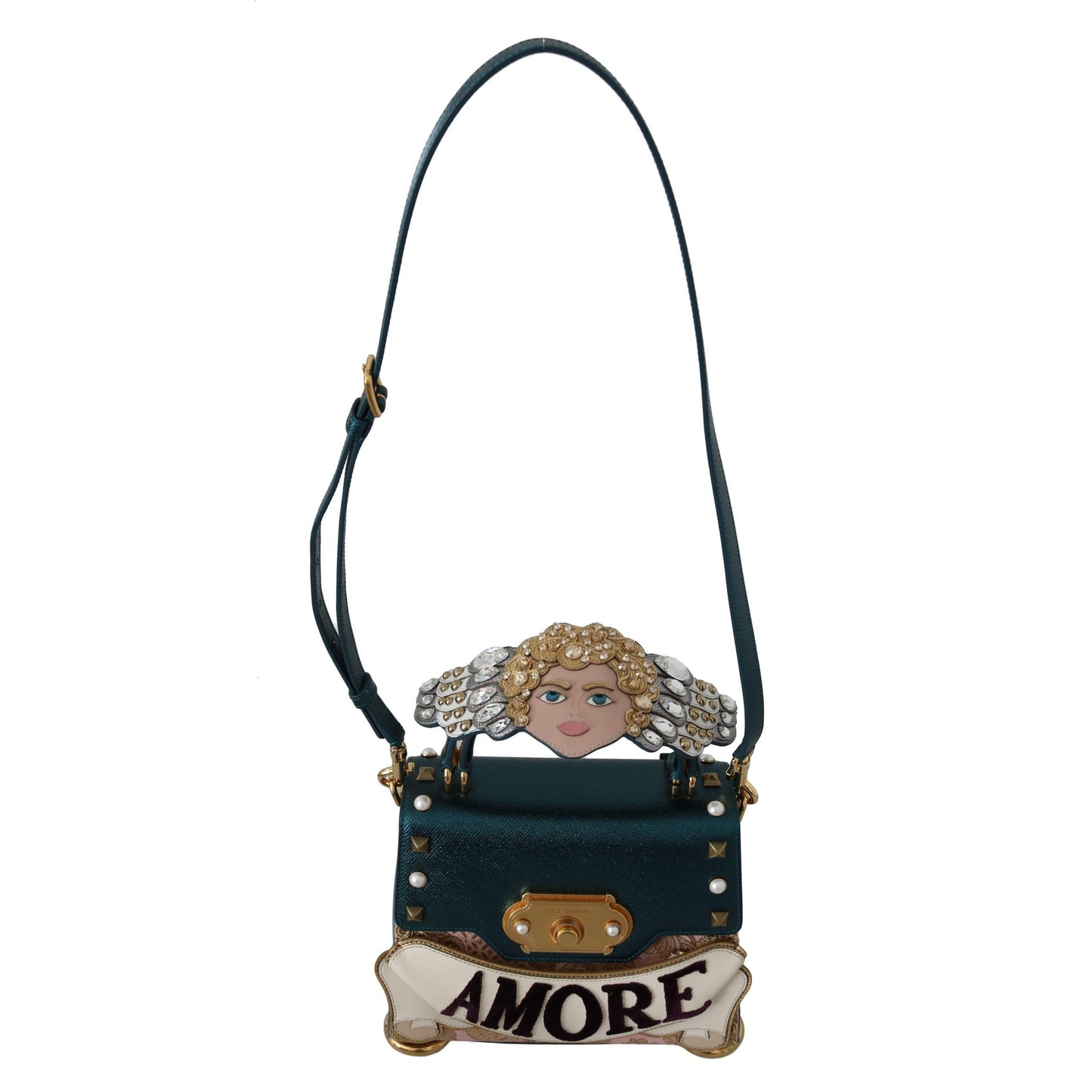 Blue Leather Angel Amore Crossbody WELCOME Purse - coffeewithmee2