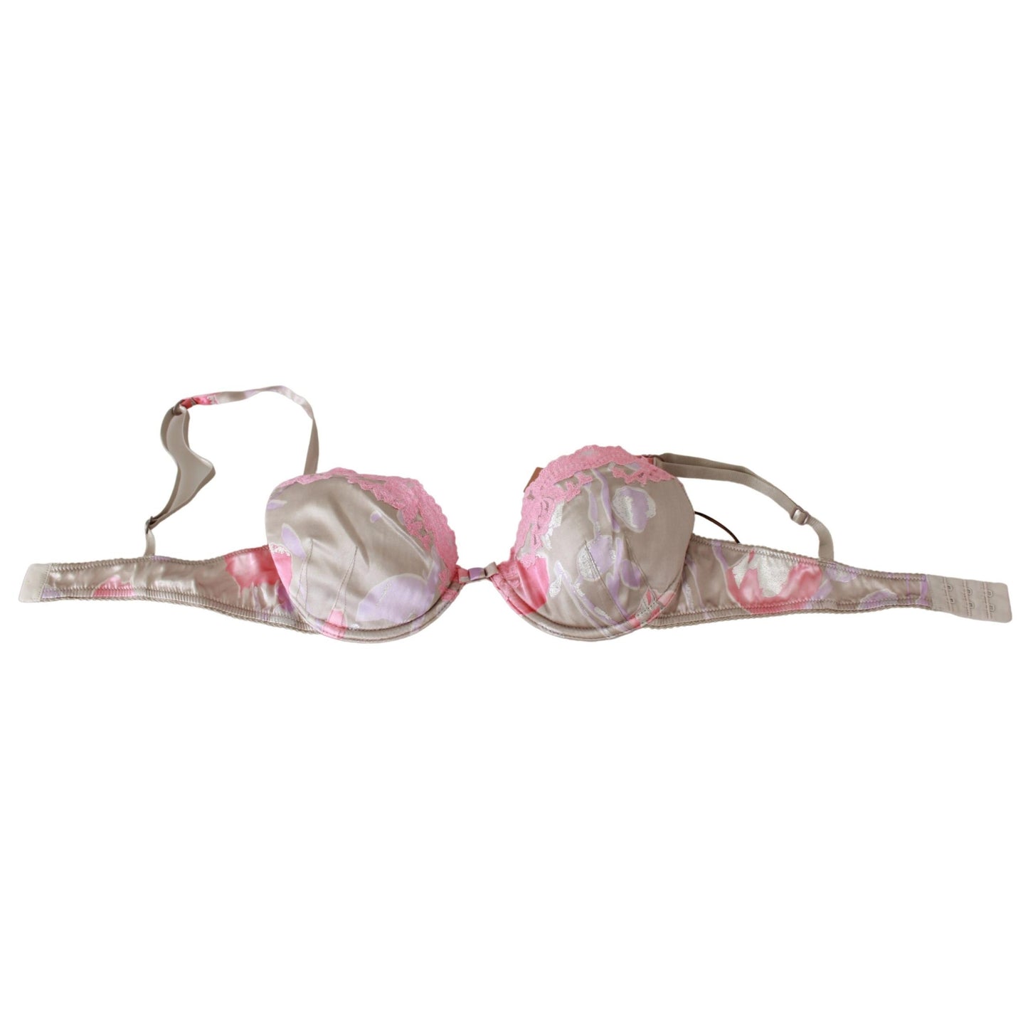 Pink Lace Silk Stretch Push Up Underwear