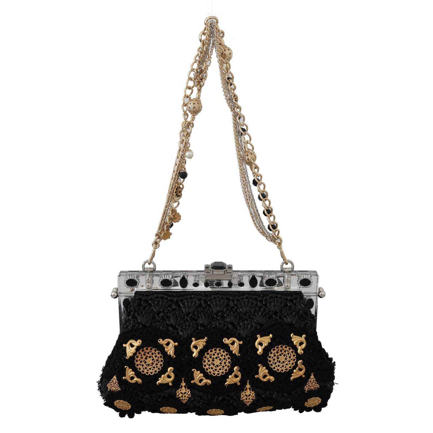 VANDA Black Tassel Gold Baroque Crystal Purse - coffeewithmee2