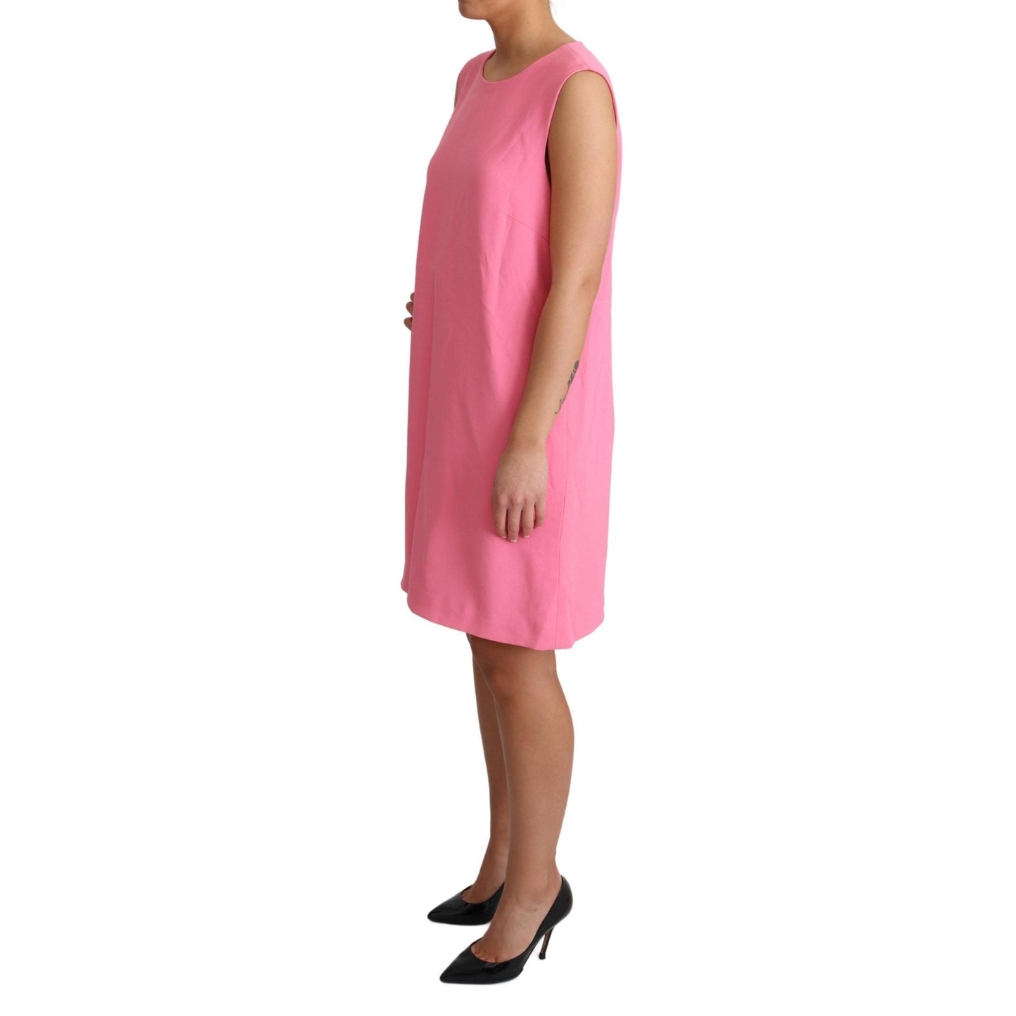 Pink Shift Sleeveless Knee Length Dress