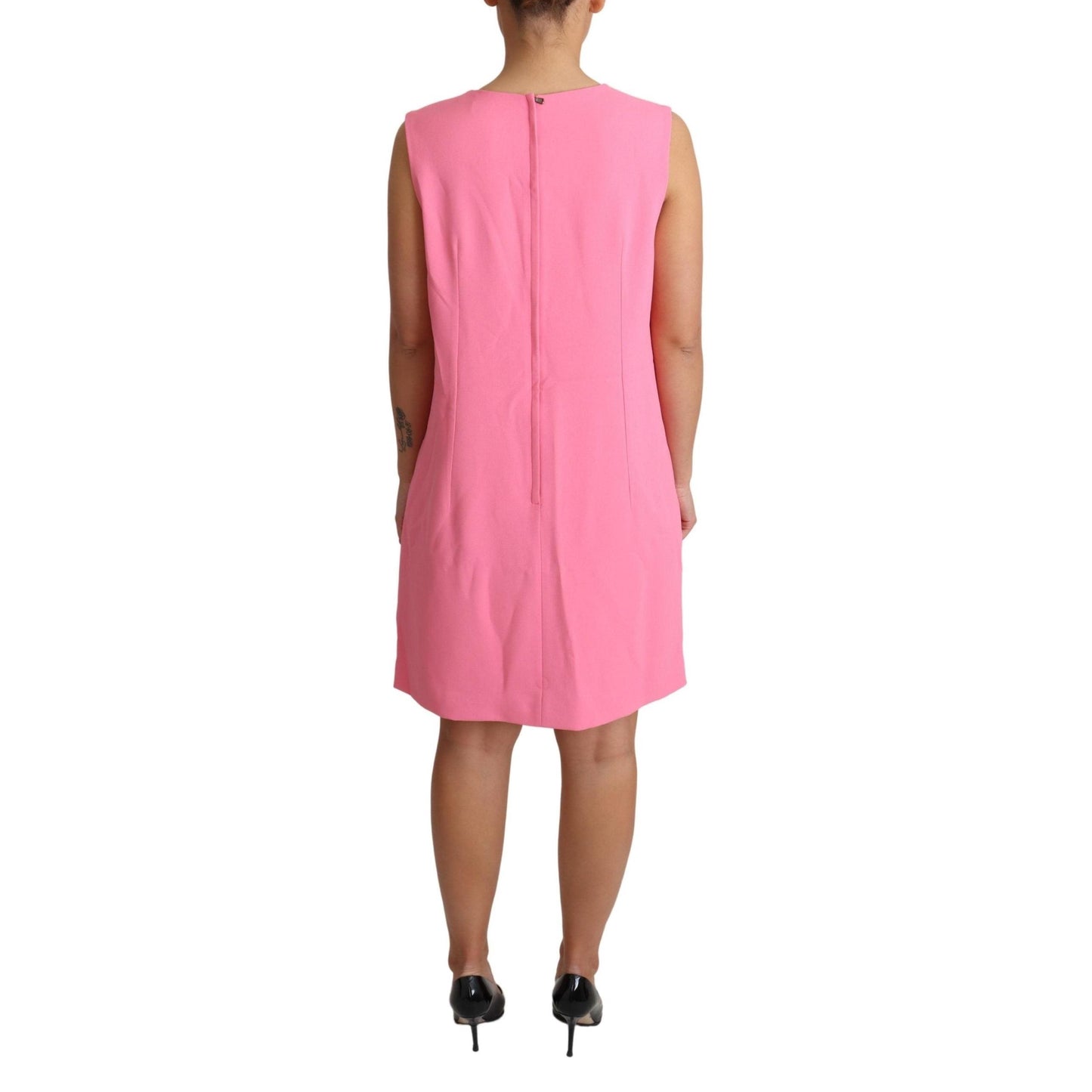 Pink Shift Sleeveless Knee Length Dress