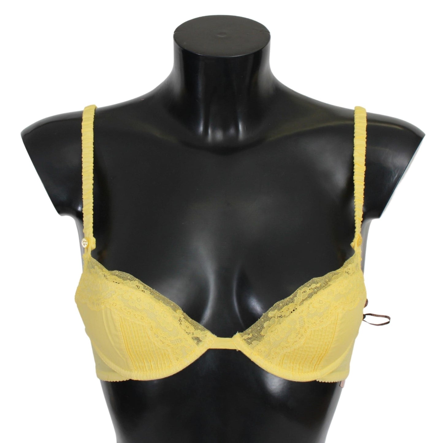 Yellow Lace Cotton Push Up Bra Underwear