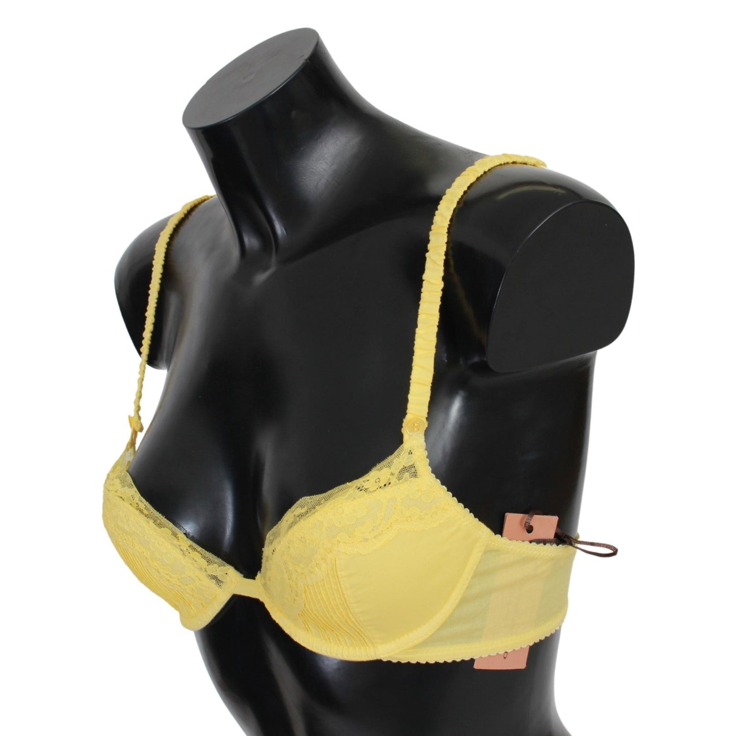 Yellow Lace Cotton Push Up Bra Underwear