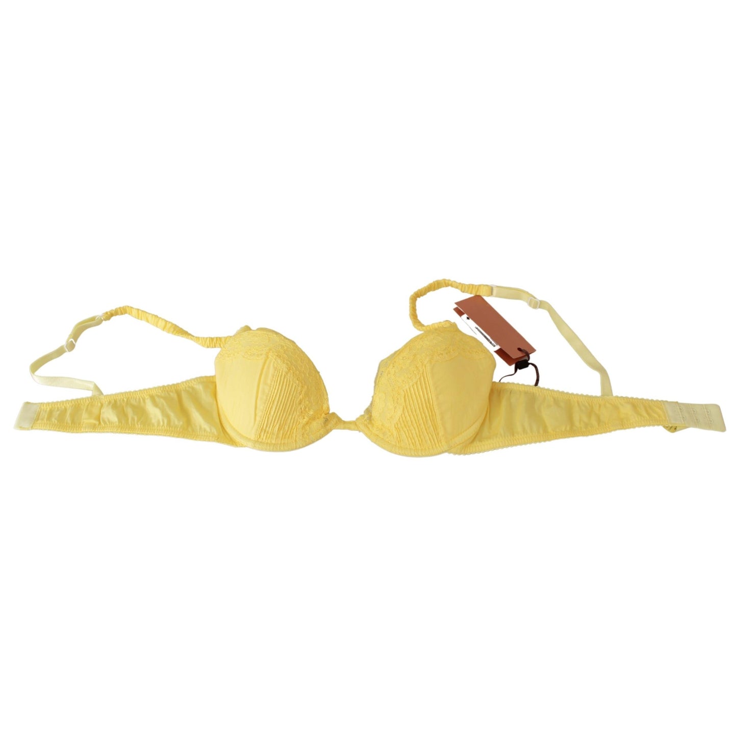 Yellow Lace Cotton Push Up Bra Underwear