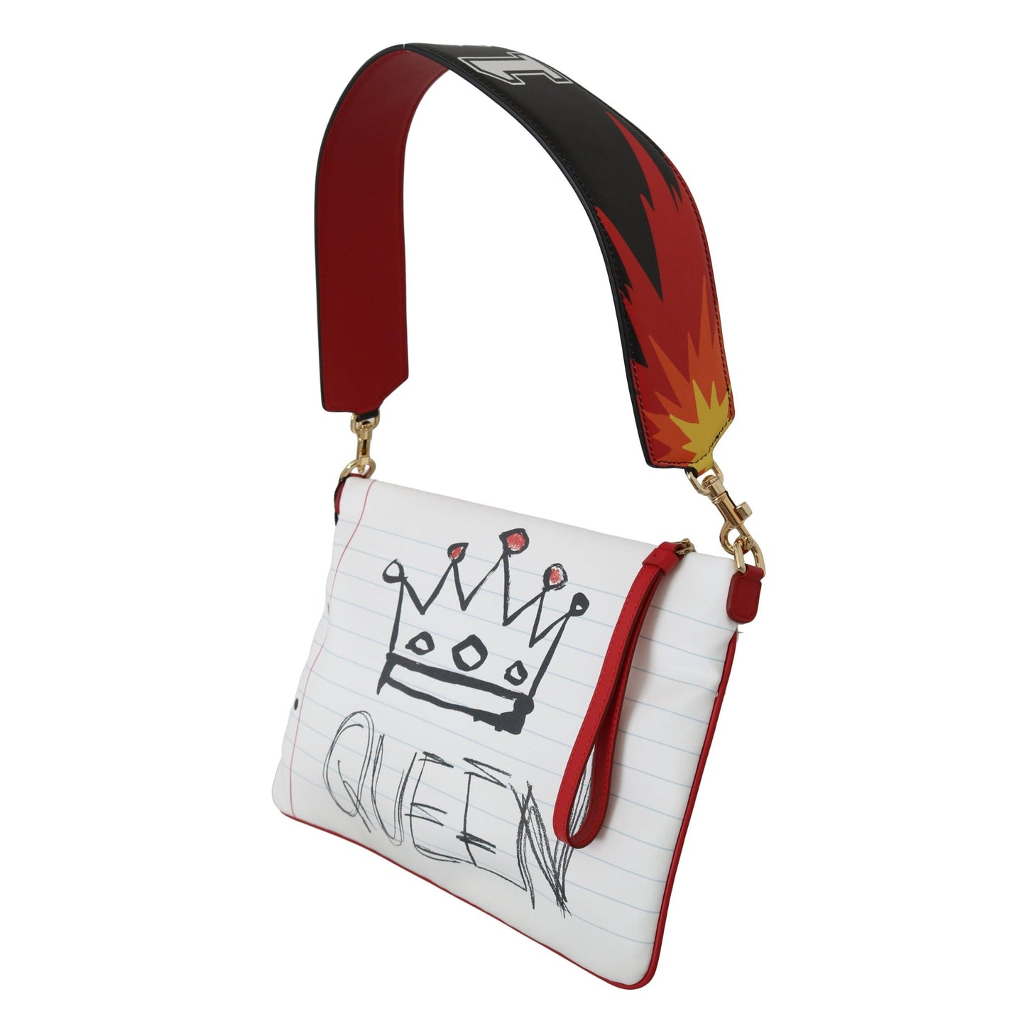 White Crown Queen Print Shoulder Hand CLEO Purse - coffeewithmee2