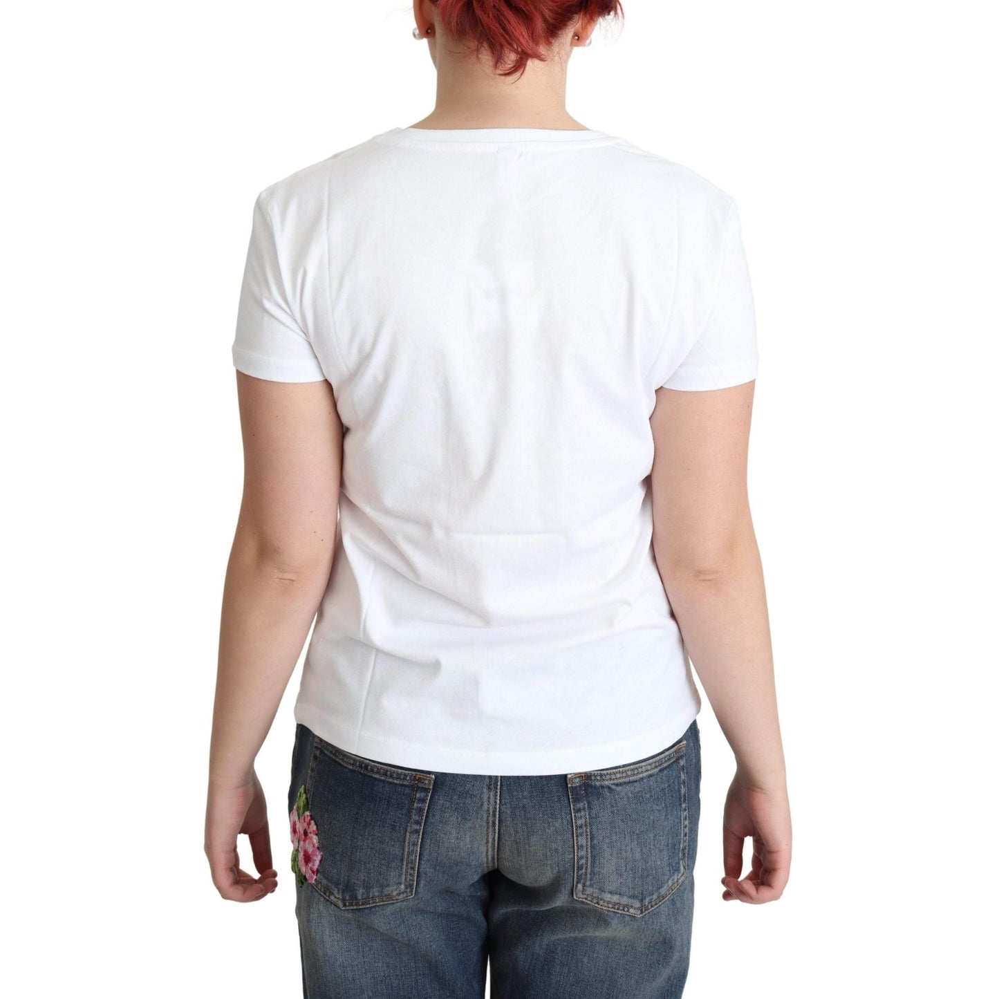 White Cotton Sunny Milano Print T-shirt