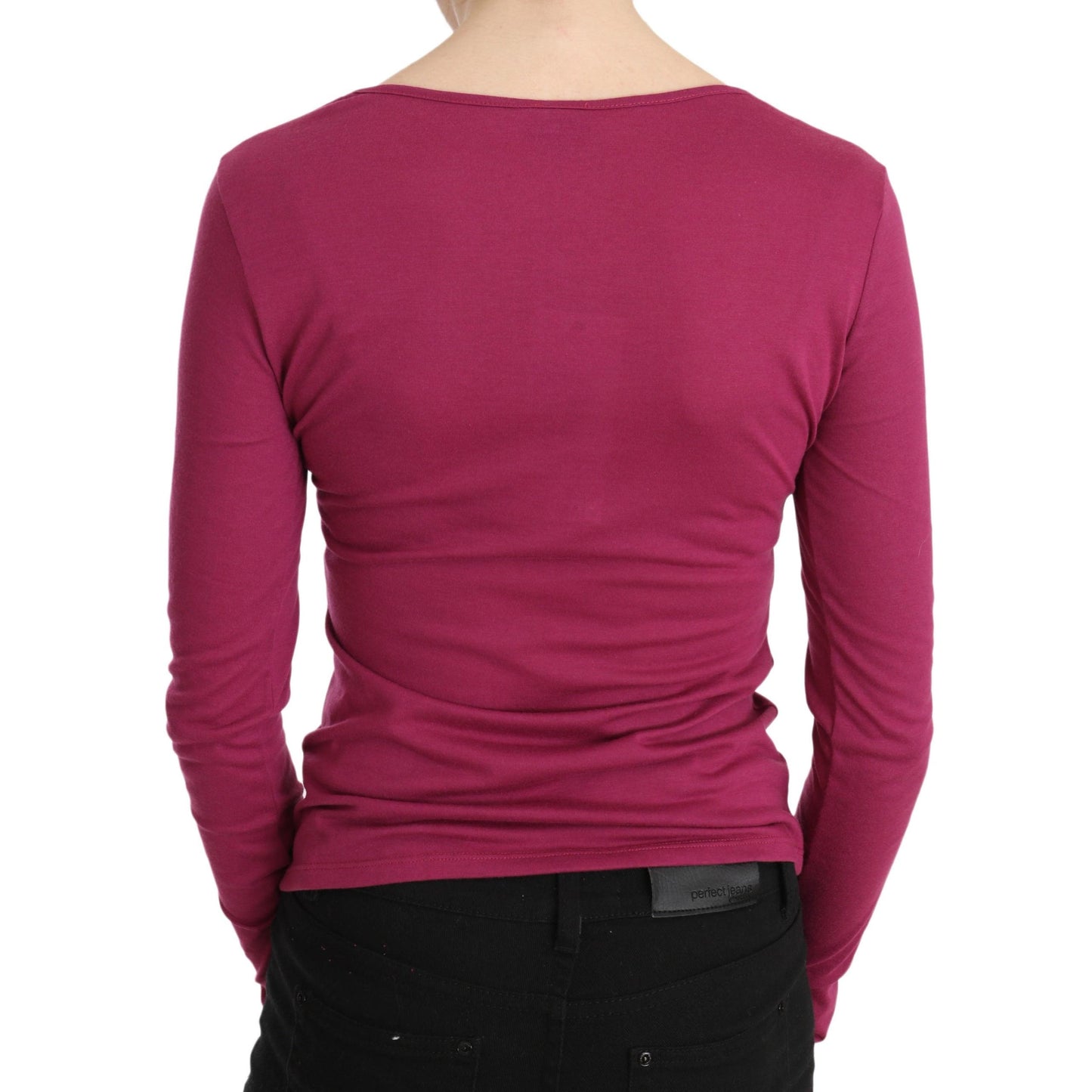 Pink Exte Crystal Embellished Long Sleeve Top