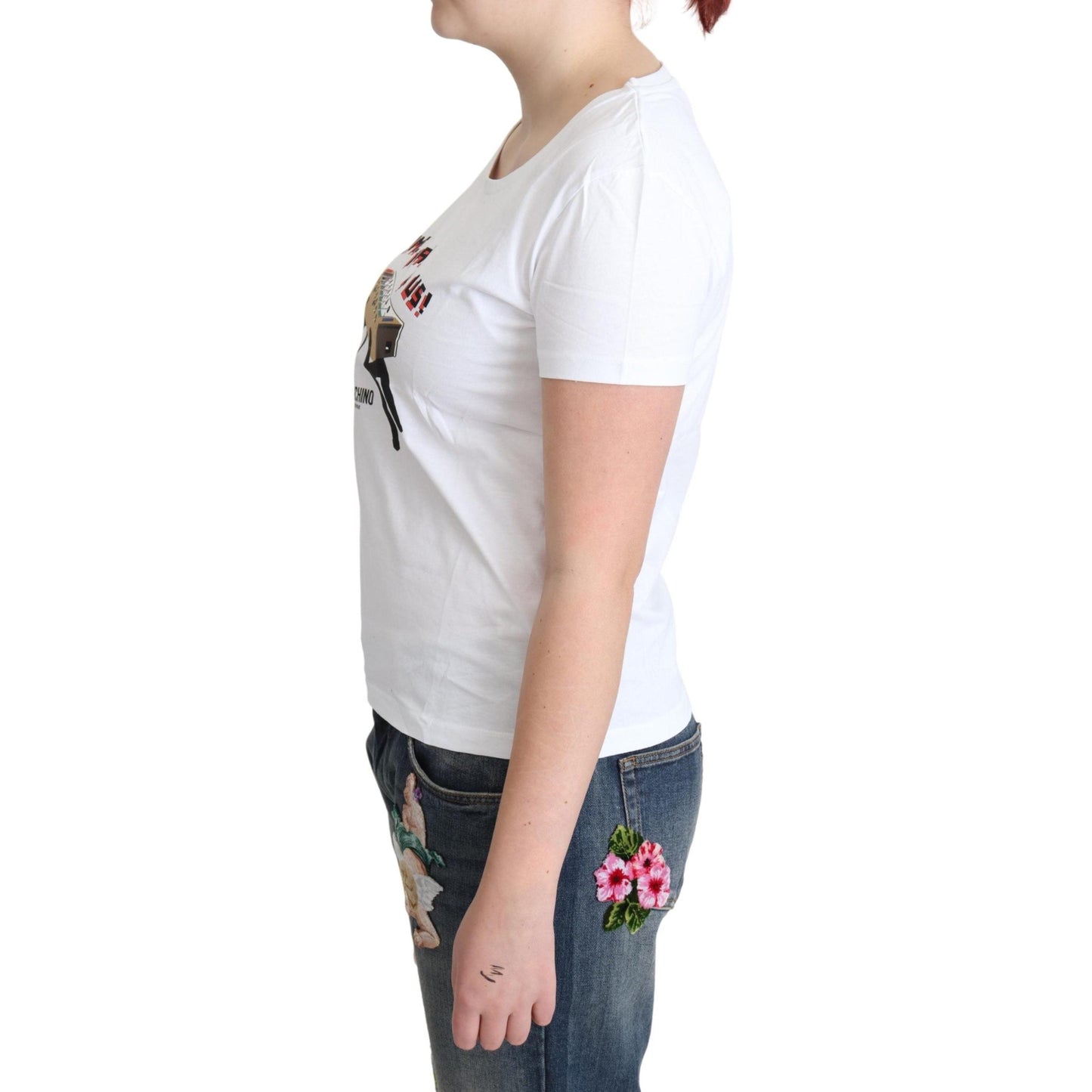 White Cotton Come Play 4 Us Print Tops T-shirt